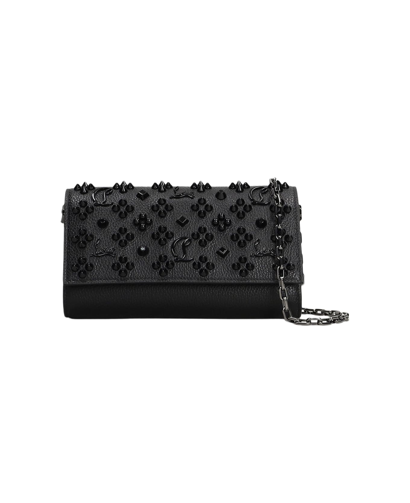 Christian Louboutin Paloma Wallet Shoulder Bag In Black Leather - black