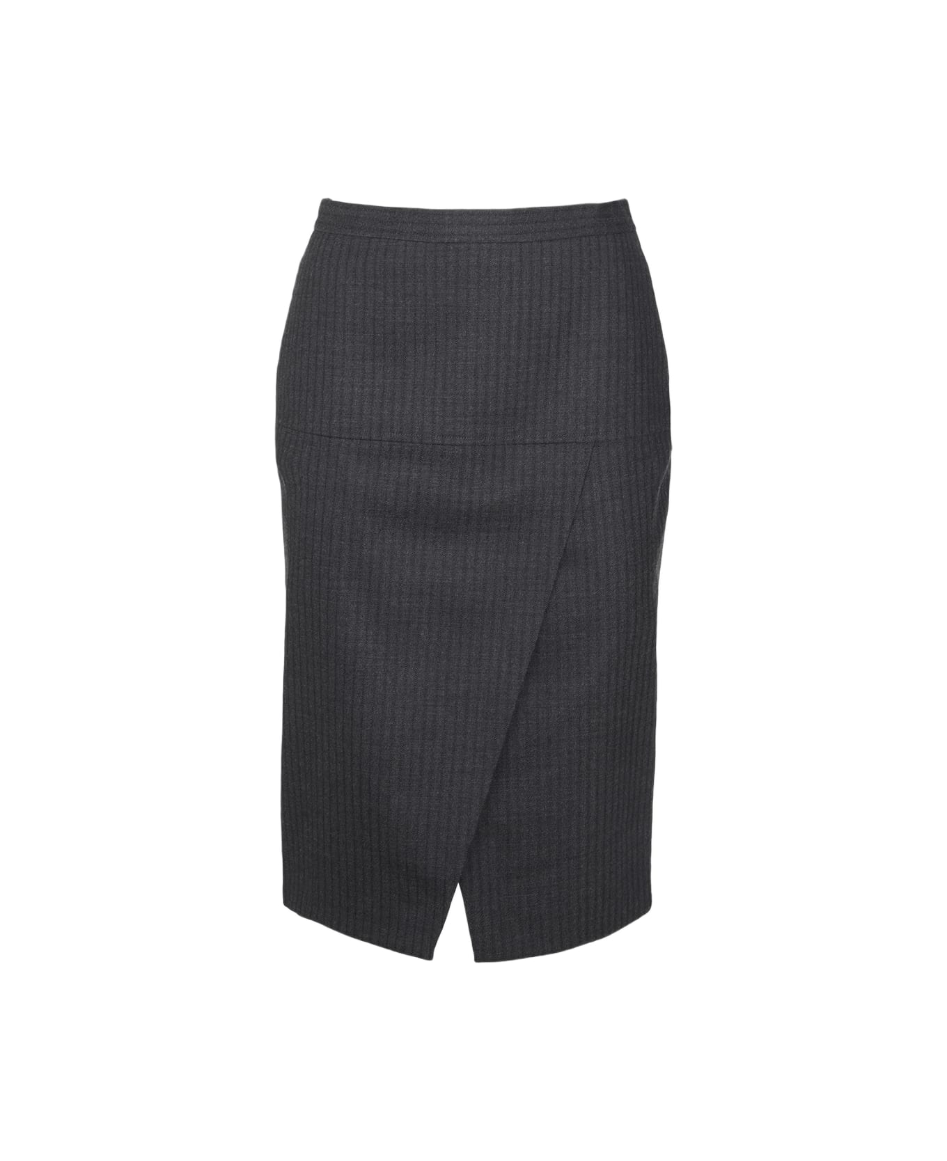 Fendi Dark Grey Wool Skirt - Grey