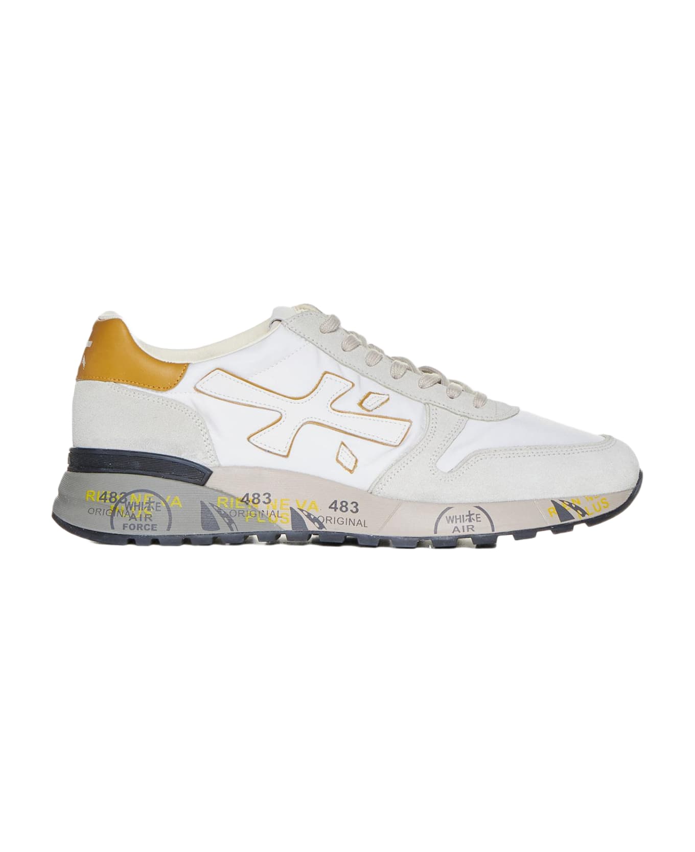 Premiata Mick Suede, Nylon And Leather Sneakers - Bianco スニーカー
