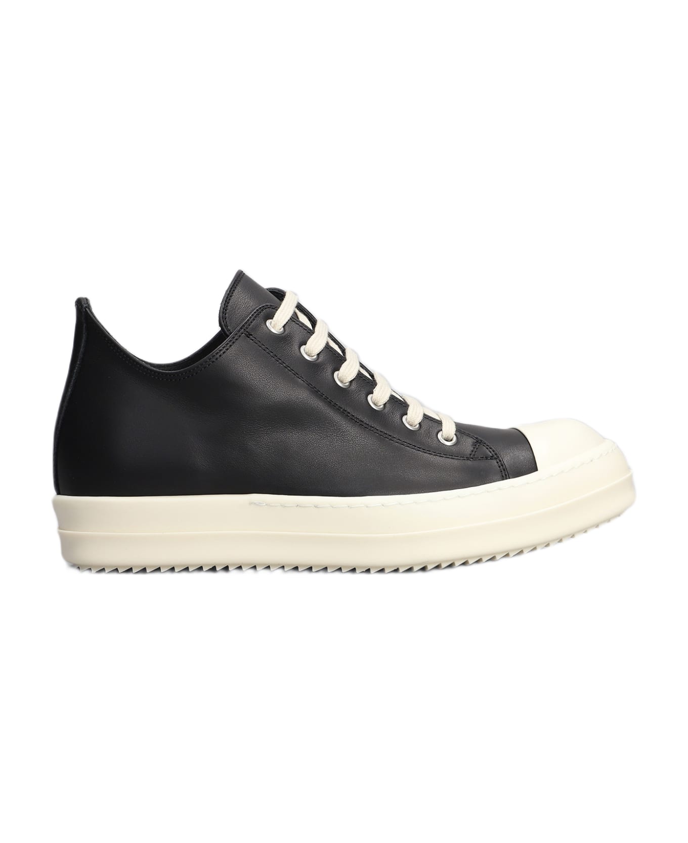 Rick Owens Low Sneaks Sneakers In Black Leather - BLACK