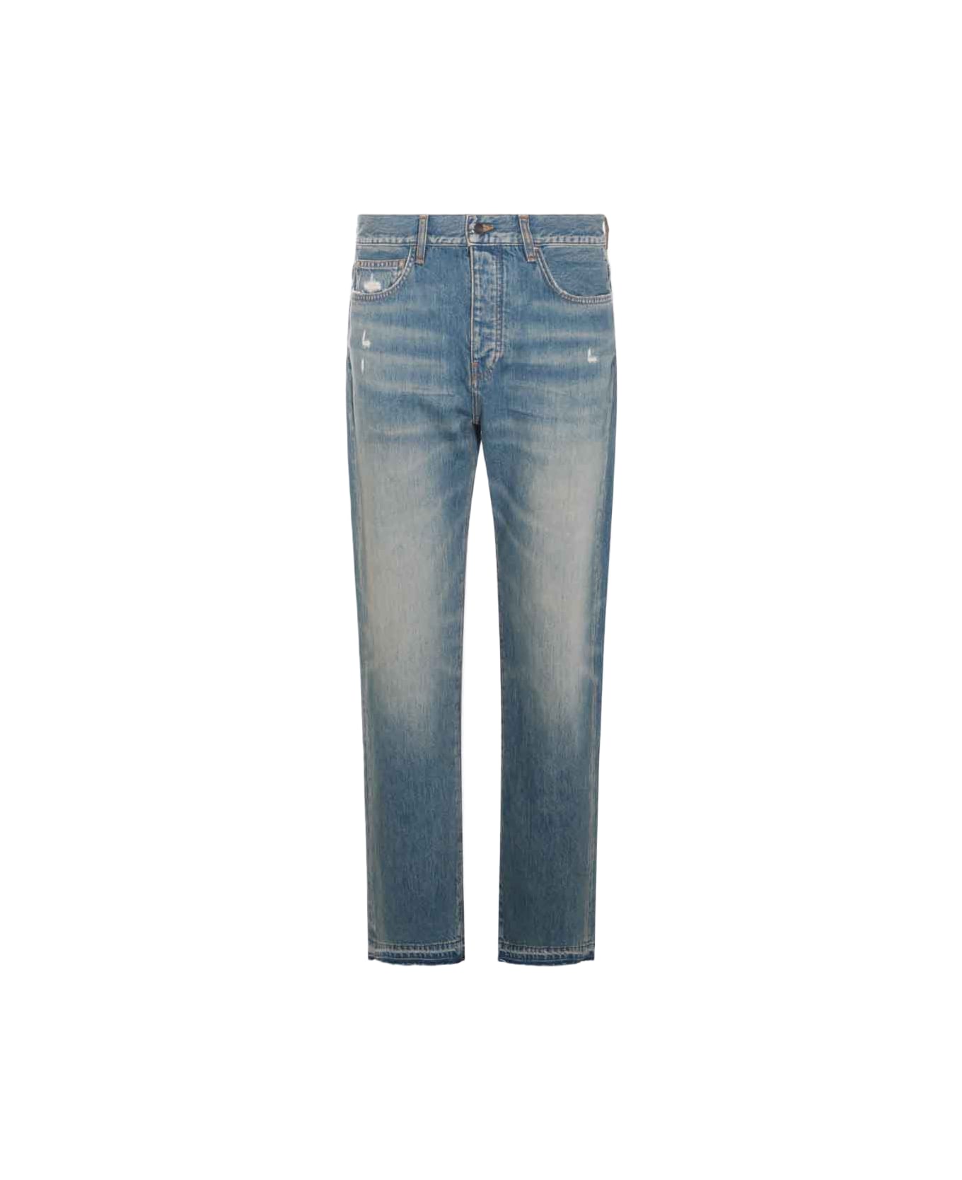 AMIRI Medium Blue Cotton Jeans - Blu デニム
