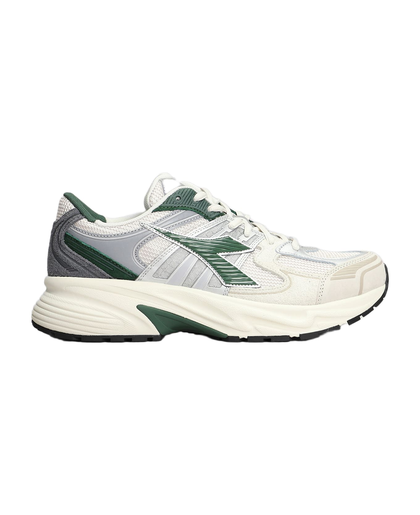 Diadora Mythos Star Sneakers In Grey Suede And Fabric - grey