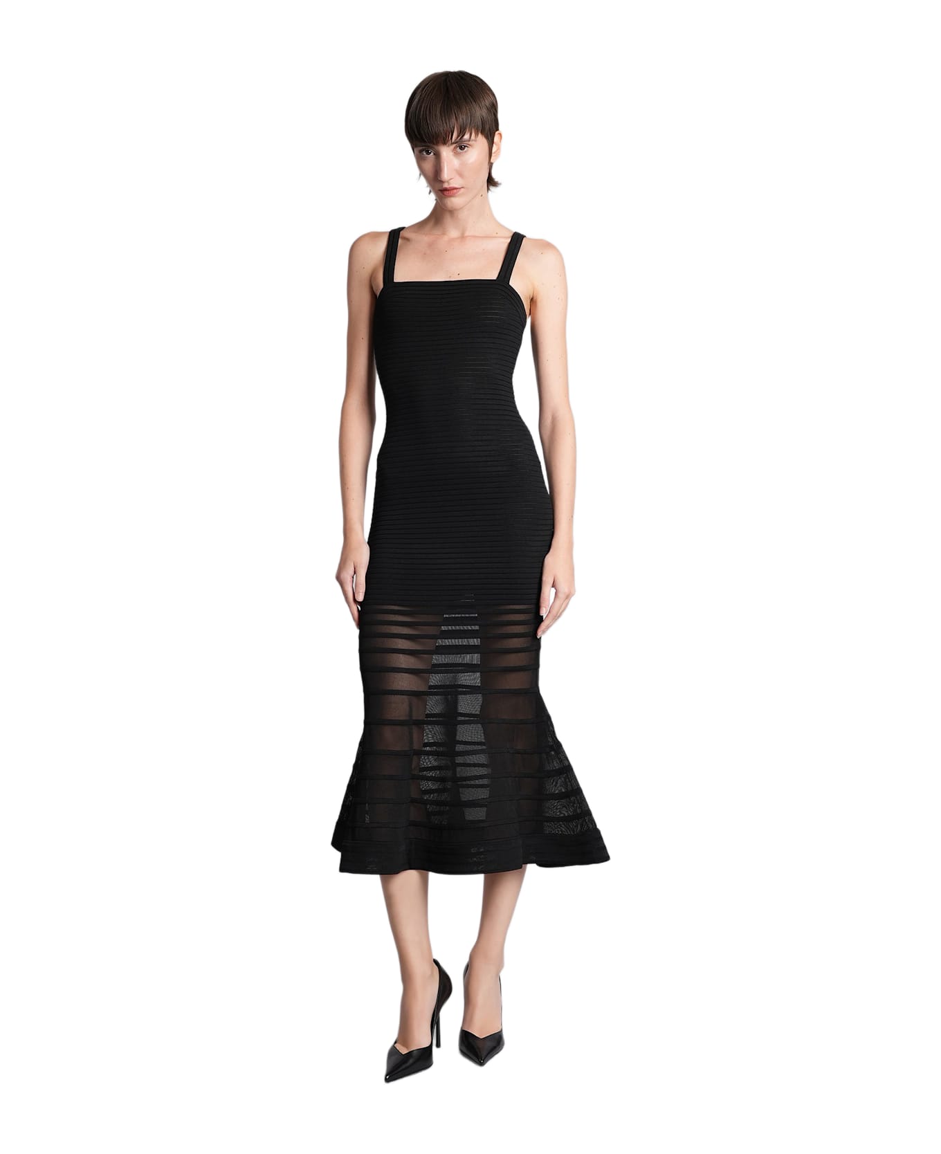 Simkhai Vallarie Long Dress In Black Rayon - Black