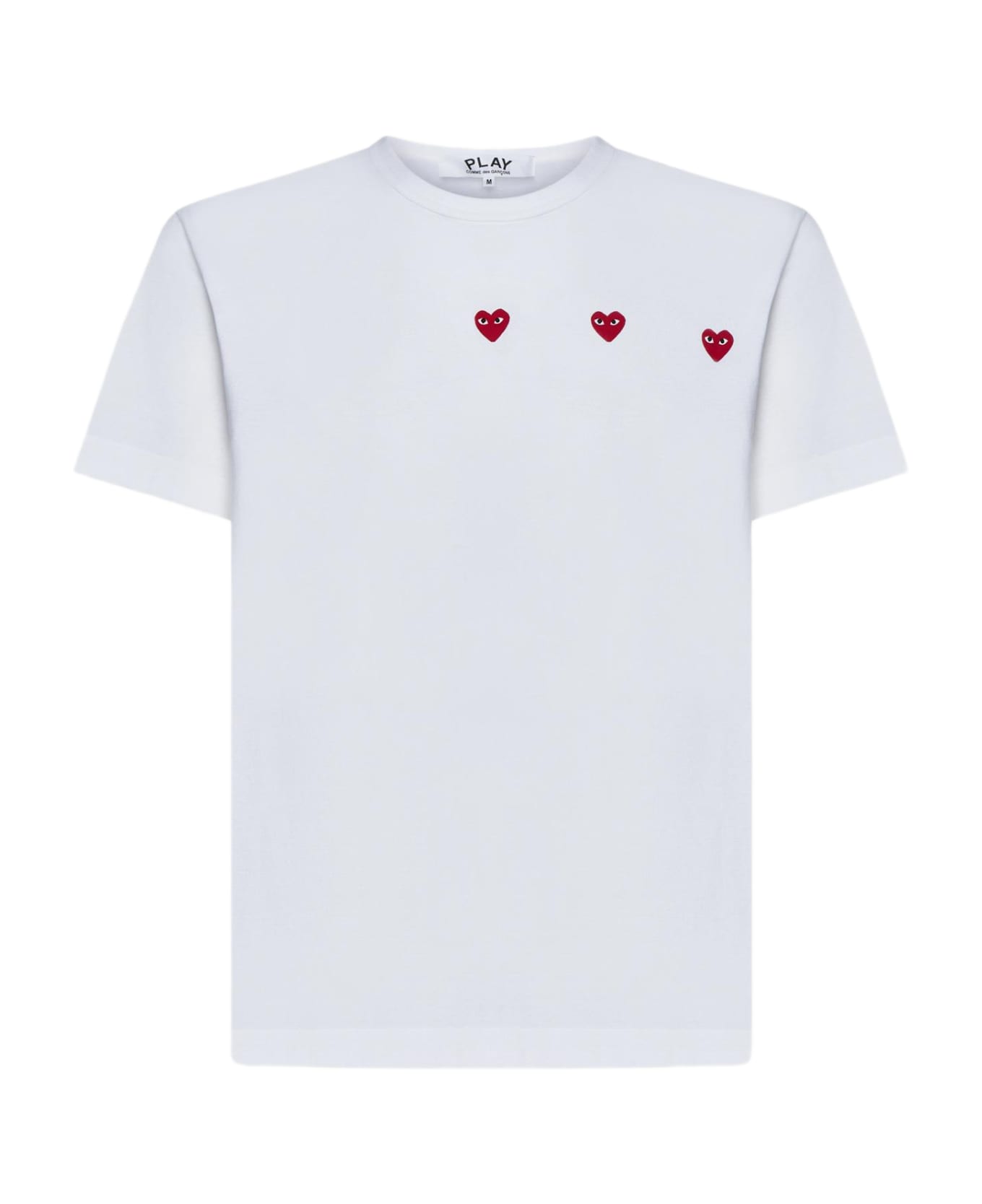 Comme des Garçons 3 Heart Cotton T-shirt - White
