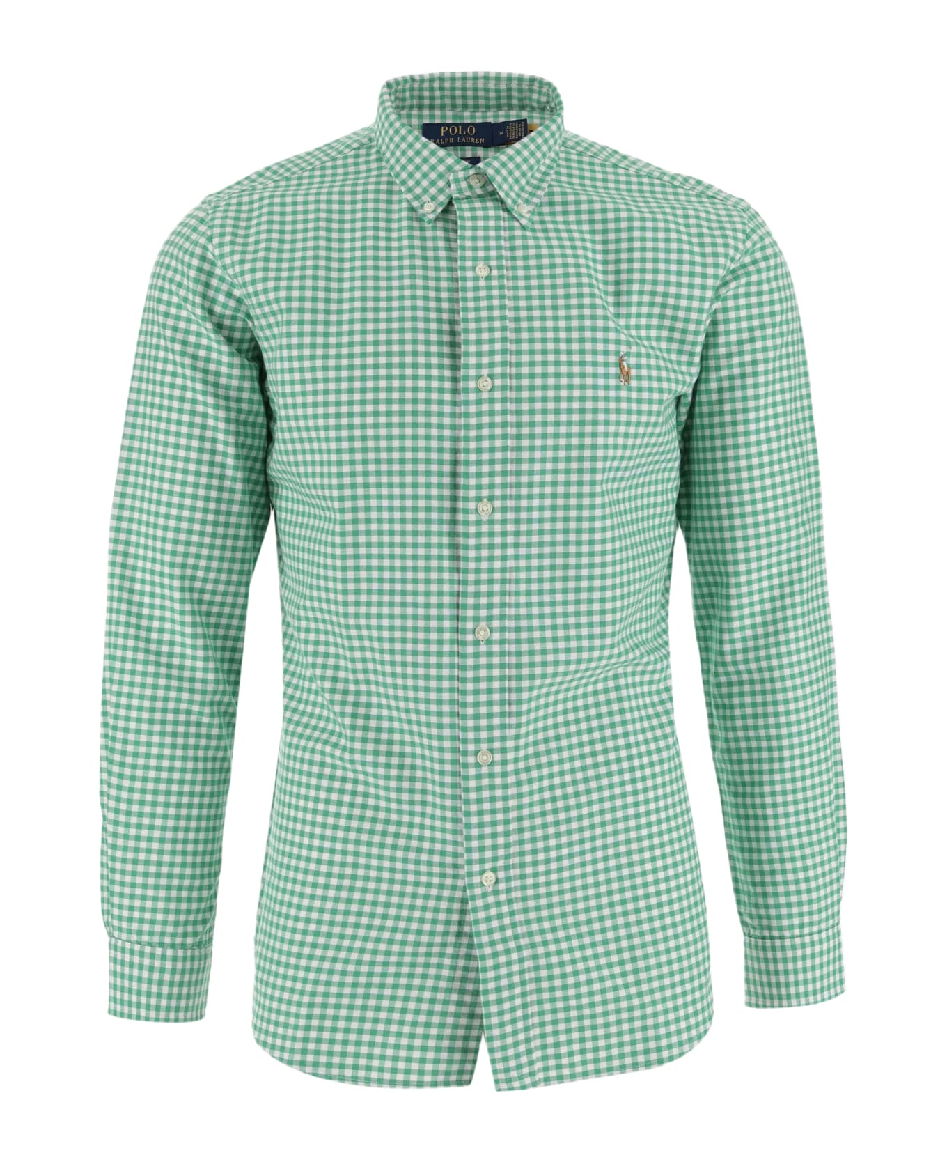 Ralph Lauren Cotton Shirt With Logo - GREEN/YELLOW