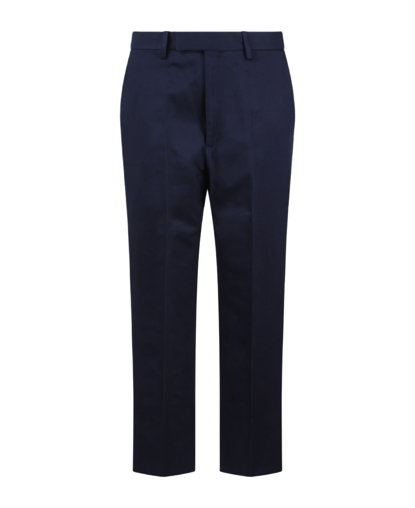 Gucci Web Detail Cotton Ankle Trousers Ript - Blue