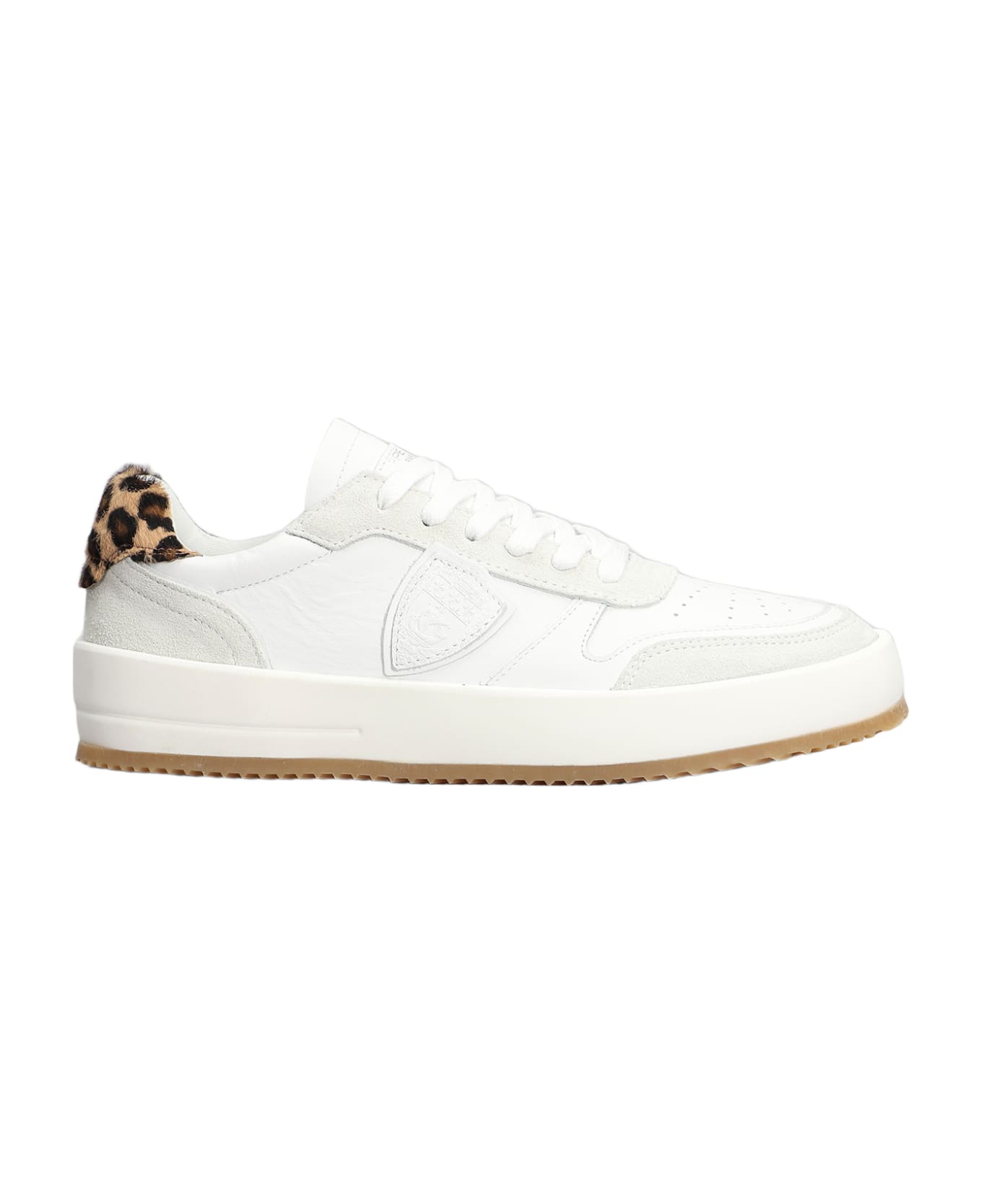 Philippe Model Nice Low Sneakers In White Suede And Leather - white