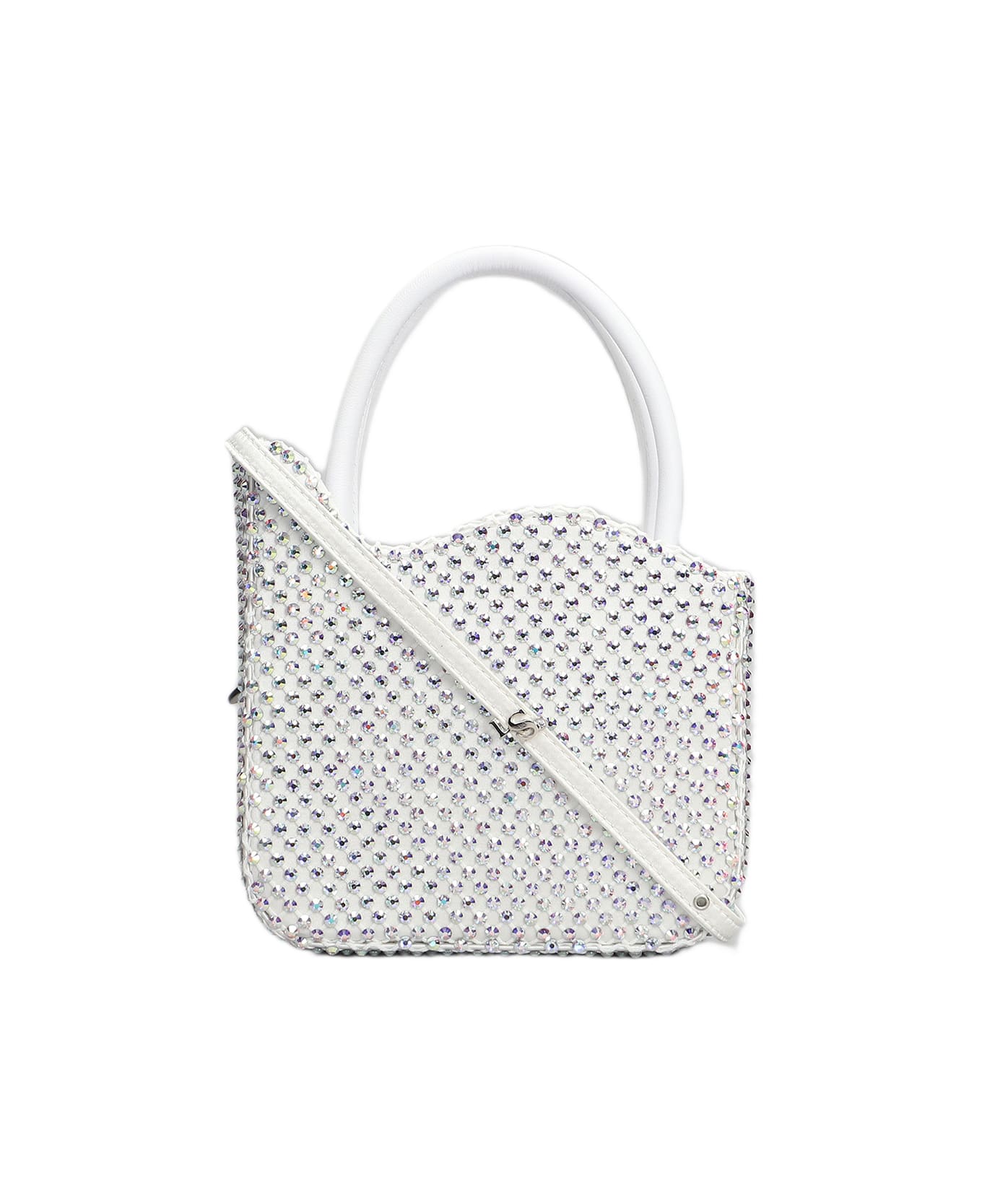 Le Silla Gilda Shoulder Bag In White Satin - white