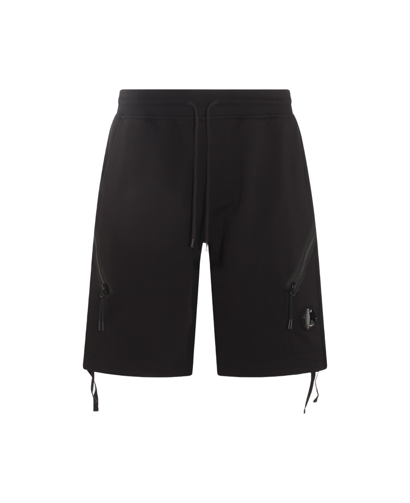 C.P. Company Black Cotton Shorts - Black