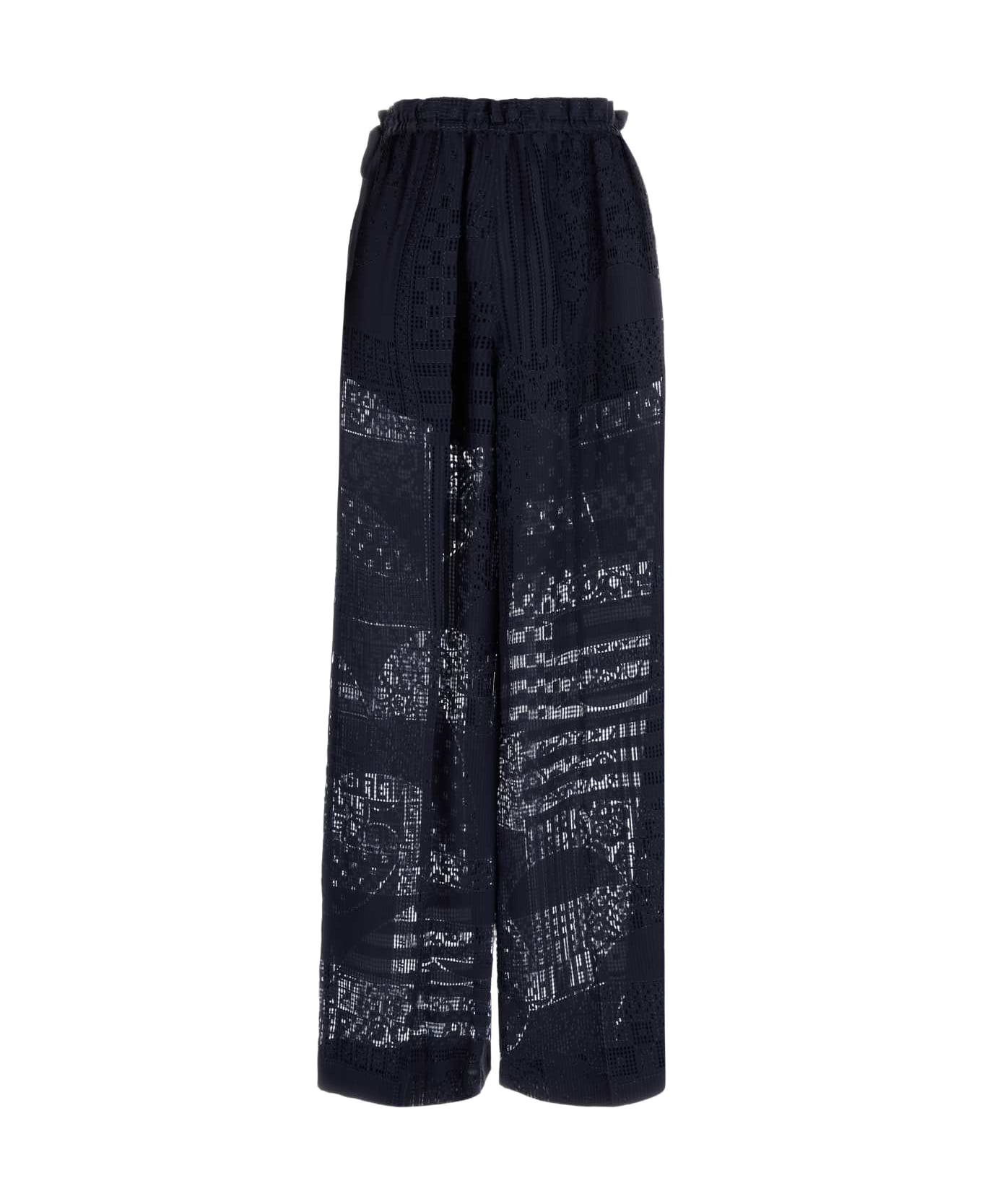 Fendi Navy Blue Viscose Blend Pant - BLU