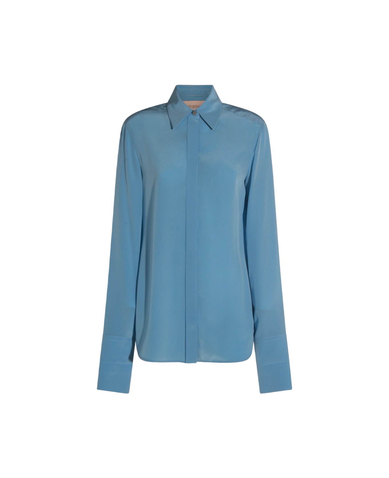 SportMax Blue Silk Shirt - Clear Blue