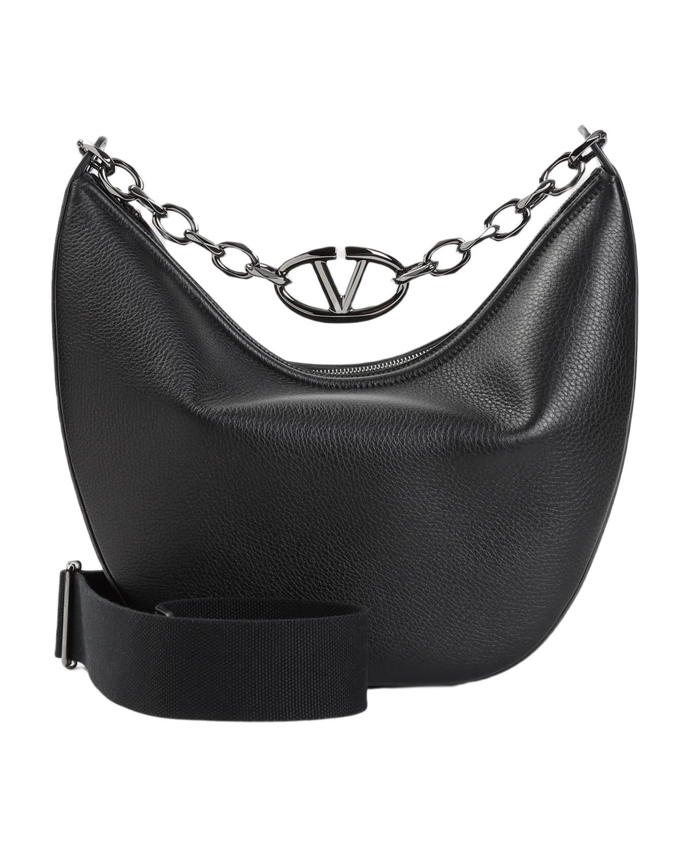 Valentino Garavani Vlogo Moon Medium Hobo Bag - No Nero