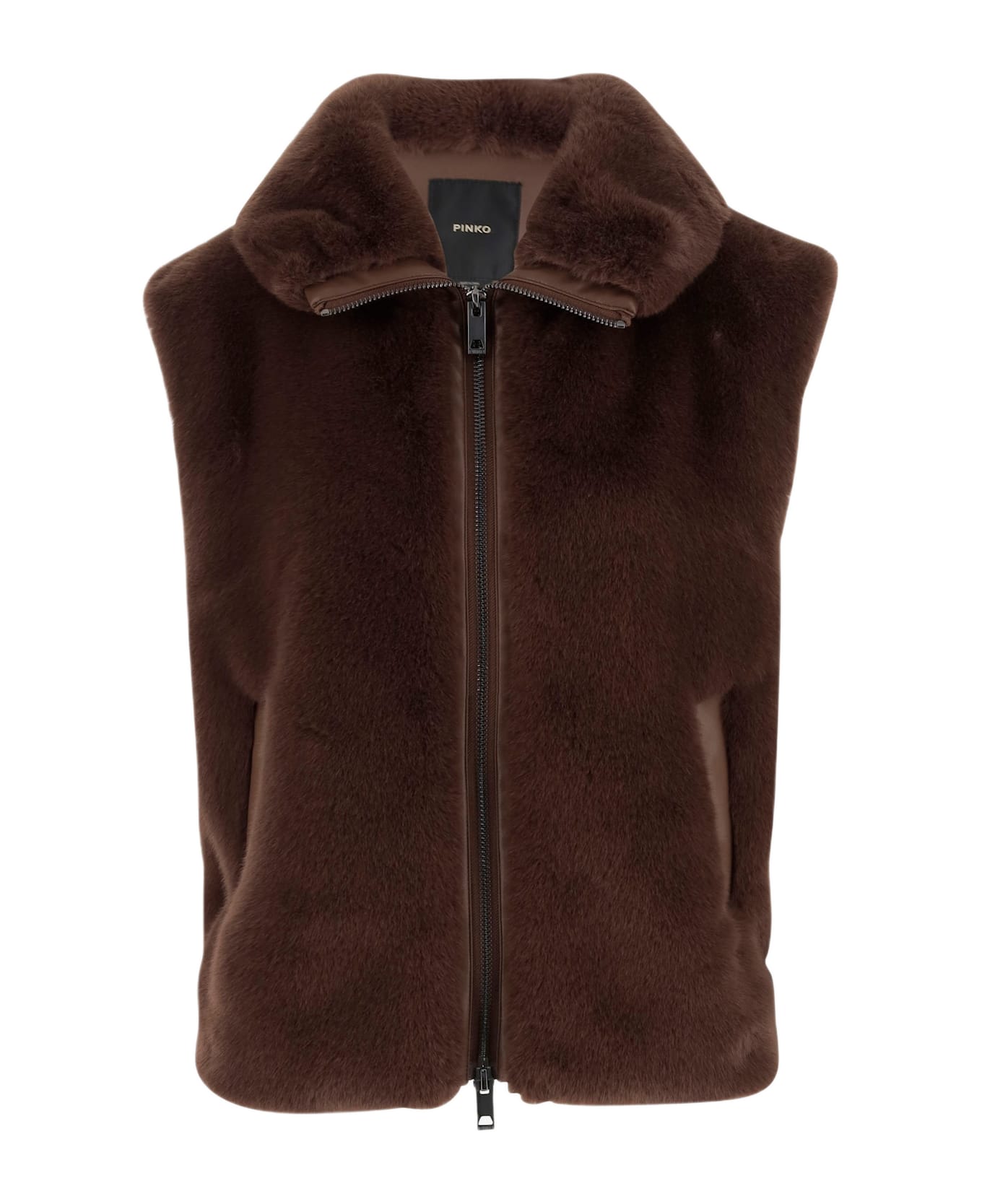 Pinko Deyn Nylon Vest - Marrone scuro