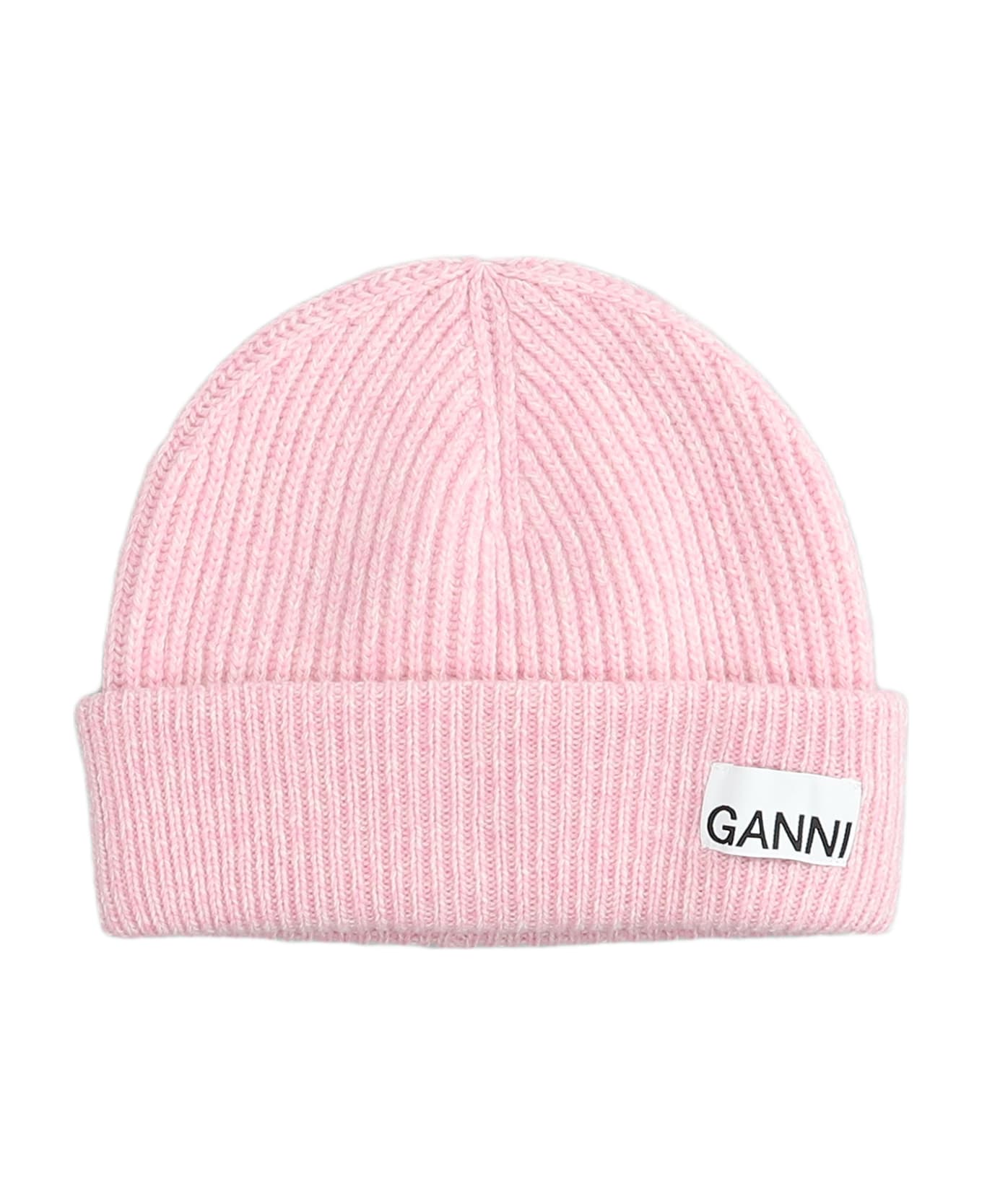 Ganni Hats In Rose-pink Wool - Lilac Sachet