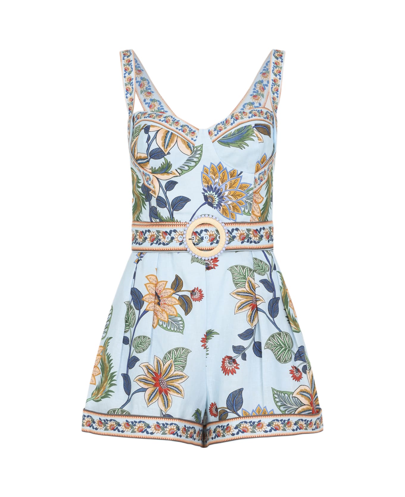 Farm Rio Linen Jumpsuit - Floral Delhi