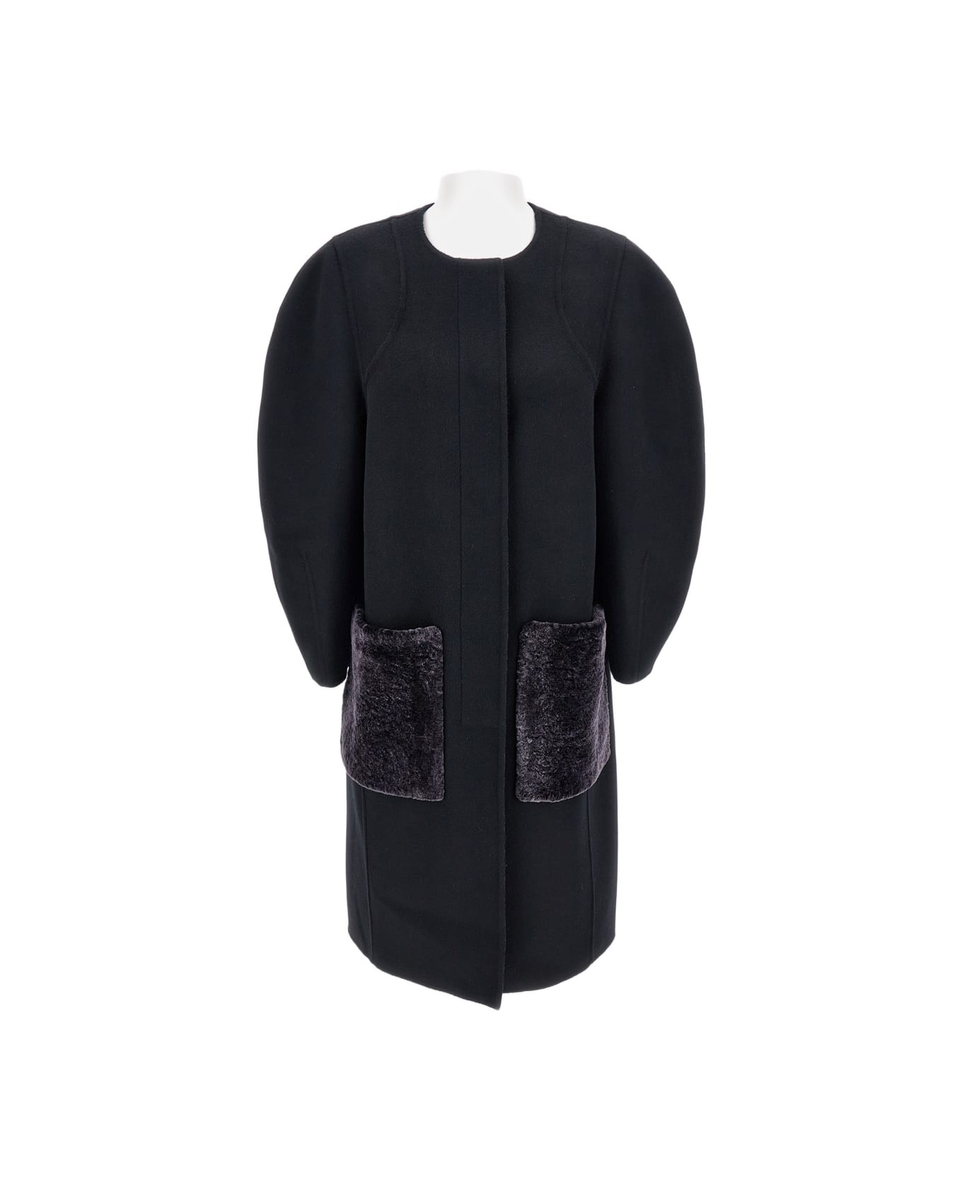 Fendi Ff Double Wool Coat - Black コート