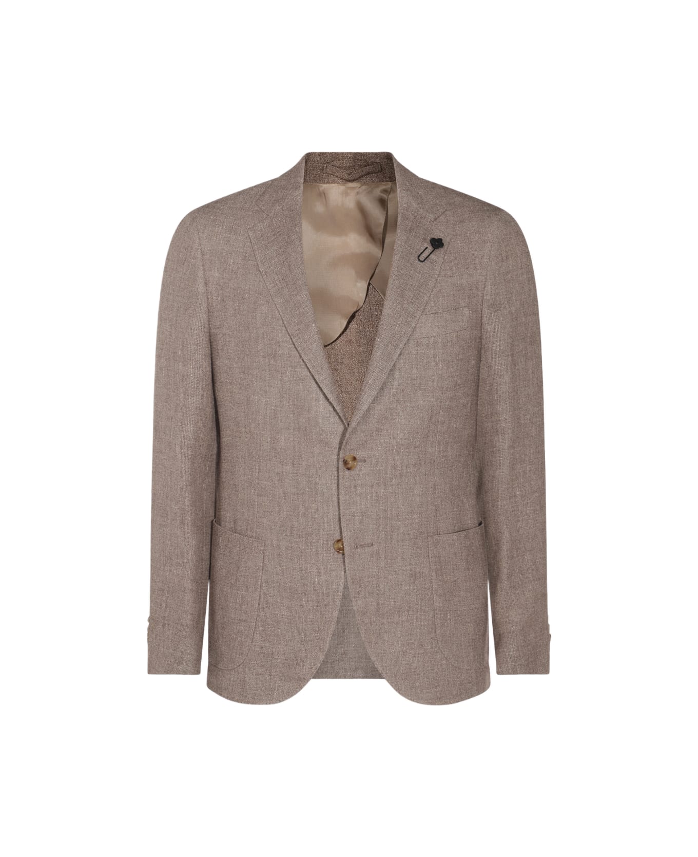 Lardini Beige Linen Blazer - TOBACCO