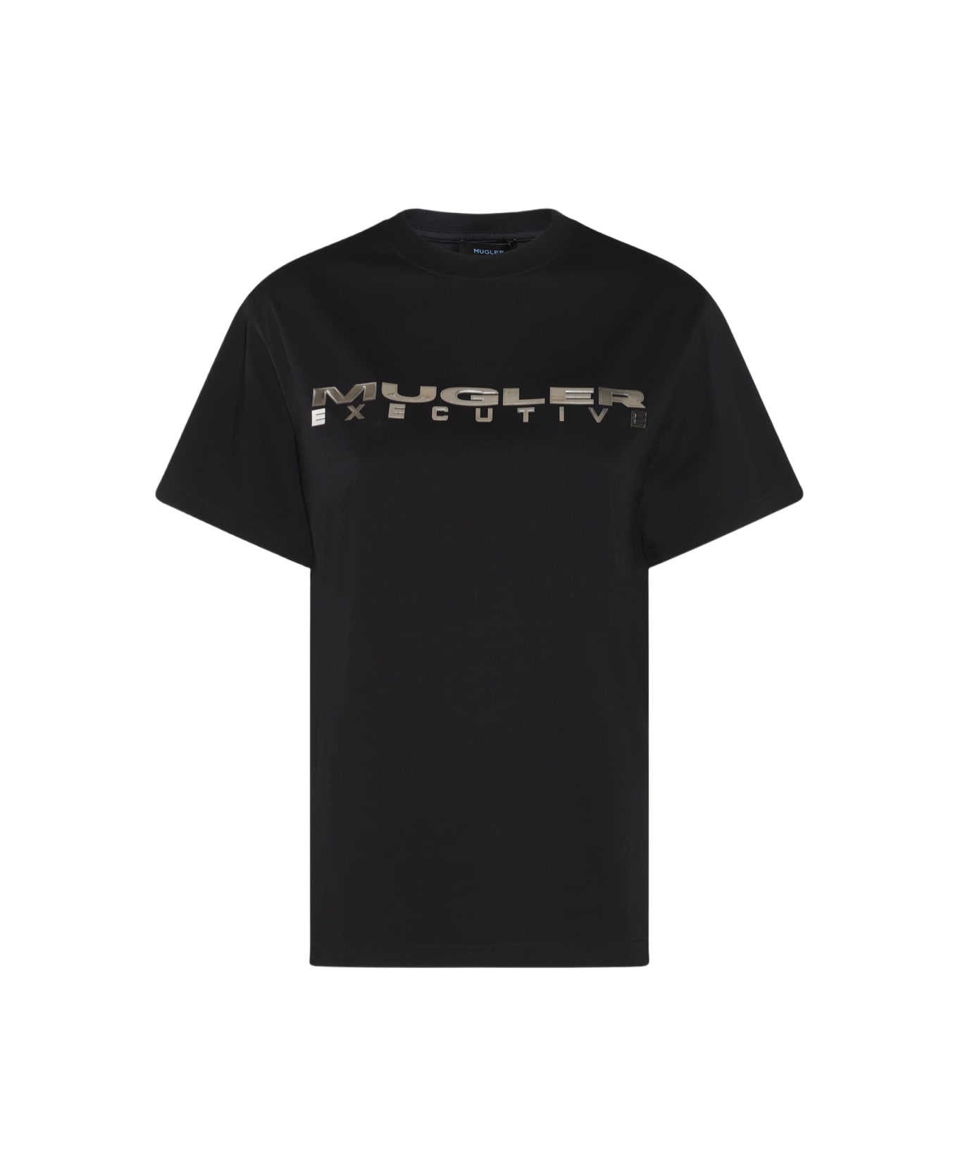 Mugler Black Cotton T-shirt - Black Tシャツ