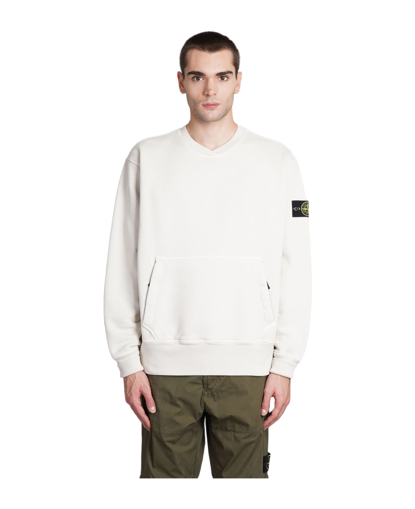 Stone Island Sweatshirt In Beige Cotton - beige
