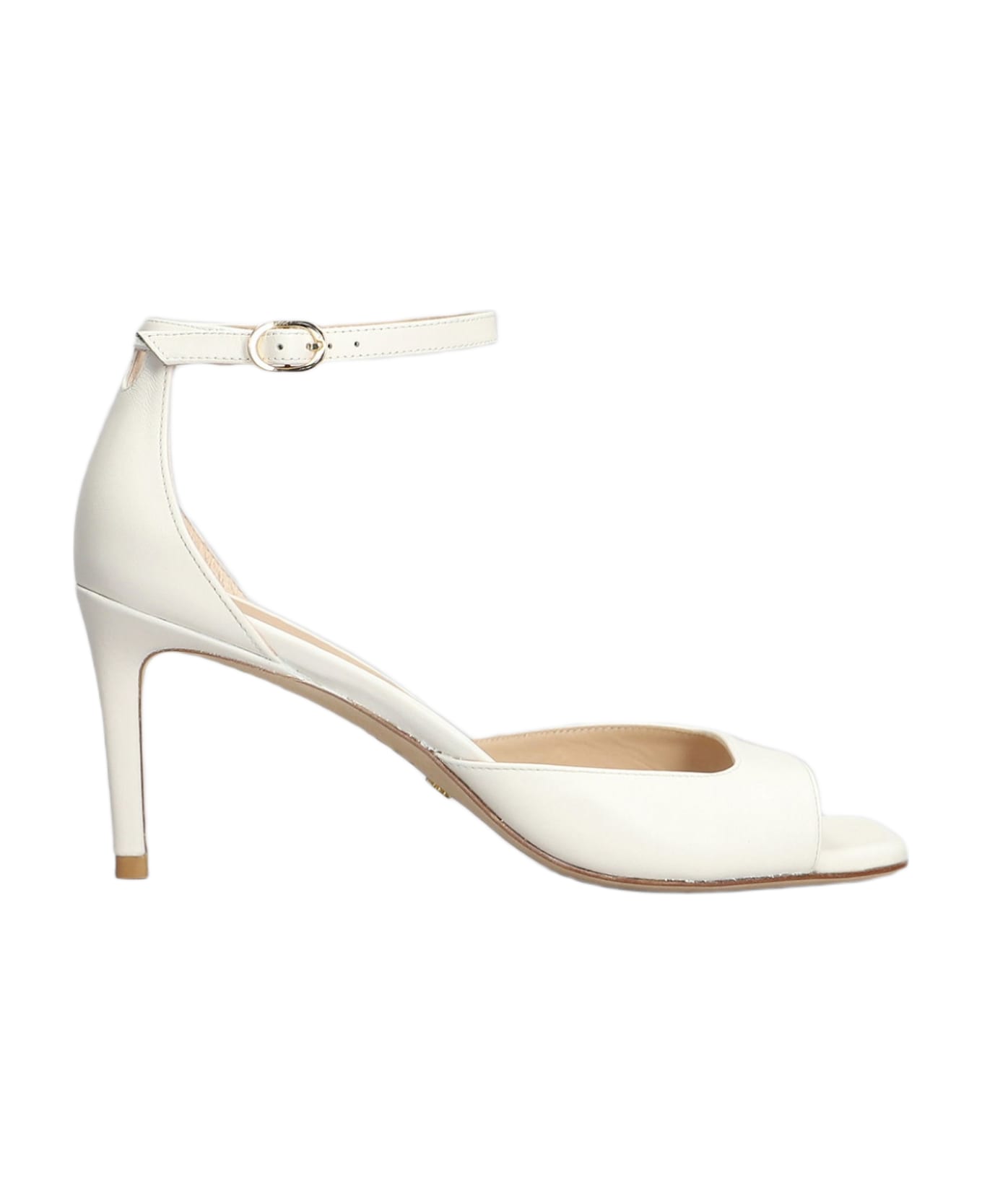 Stuart Weitzman Nudistia 75 Sandals In White Patent Leather - white