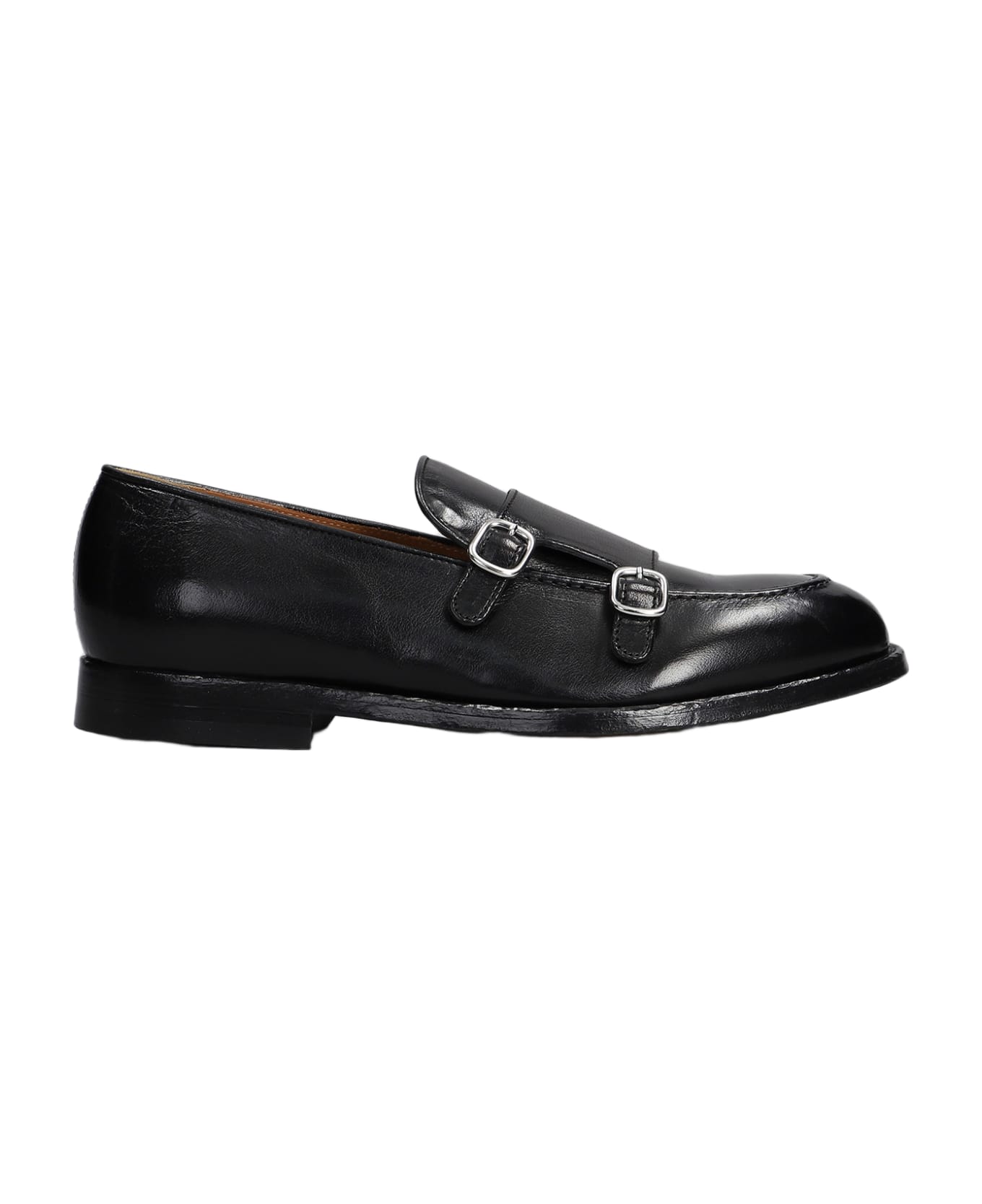 Green George Loafers In Black Leather - black