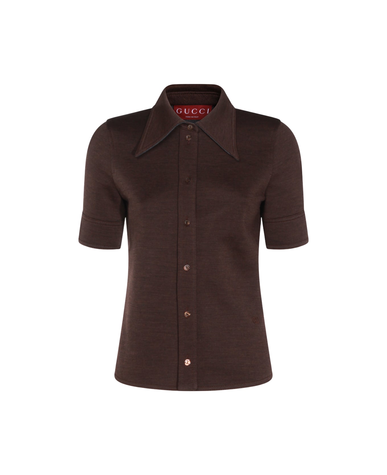 Gucci Brown Wool Polo Shirt - Brown