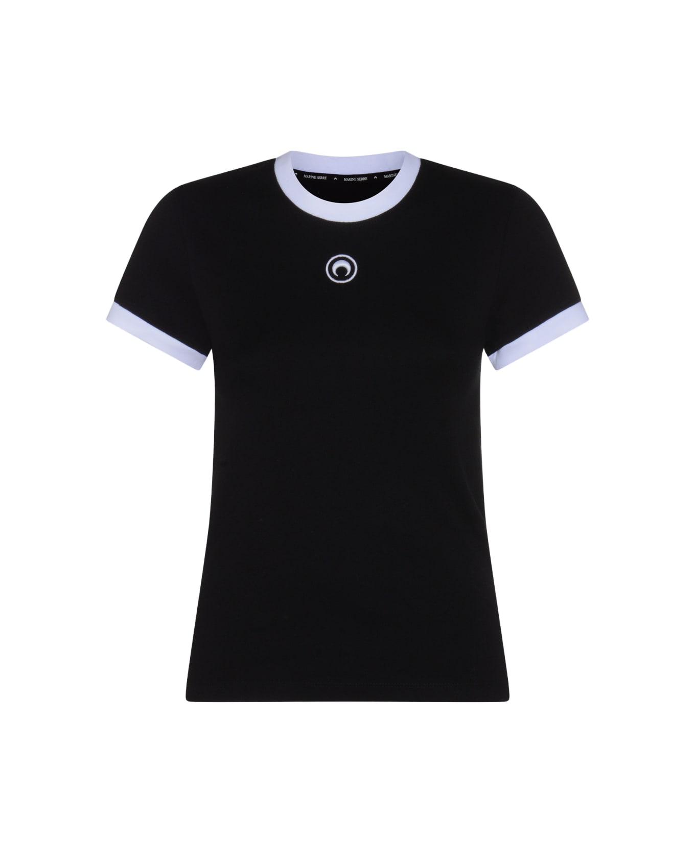 Marine Serre Black Cotton T-shirt - Black