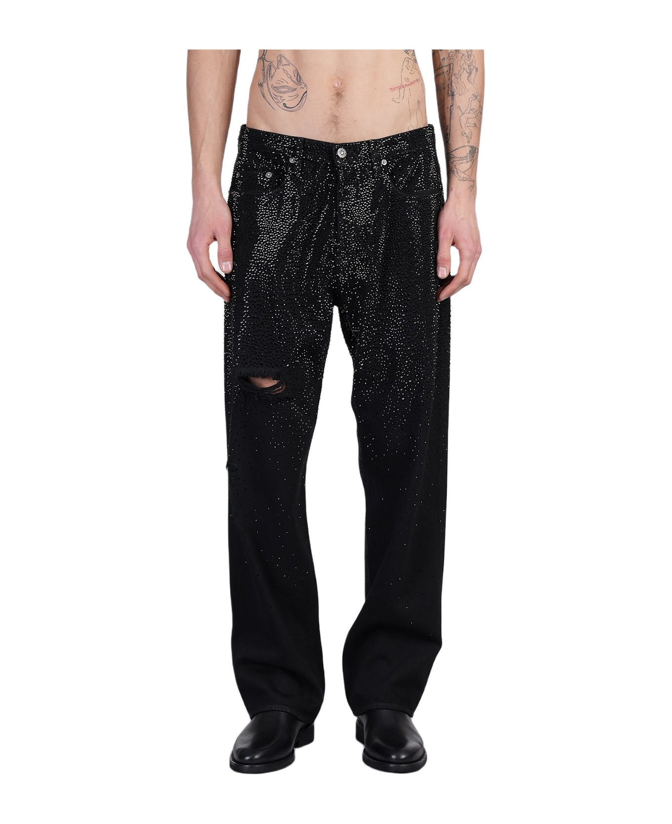 Golden Goose Loose Skate Jeans In Black Denim - black