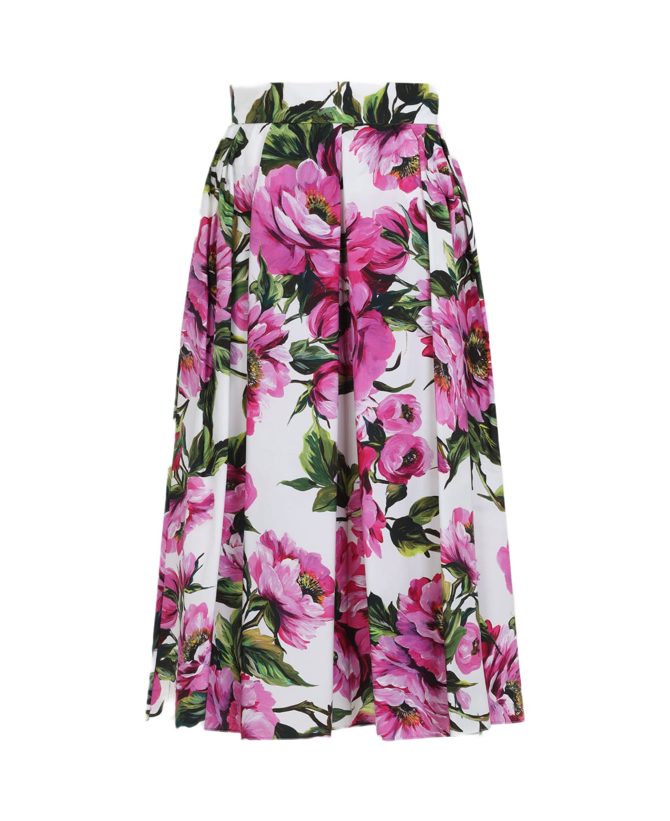 Dolce 
Gabbana Pink Cotton Skirt - White