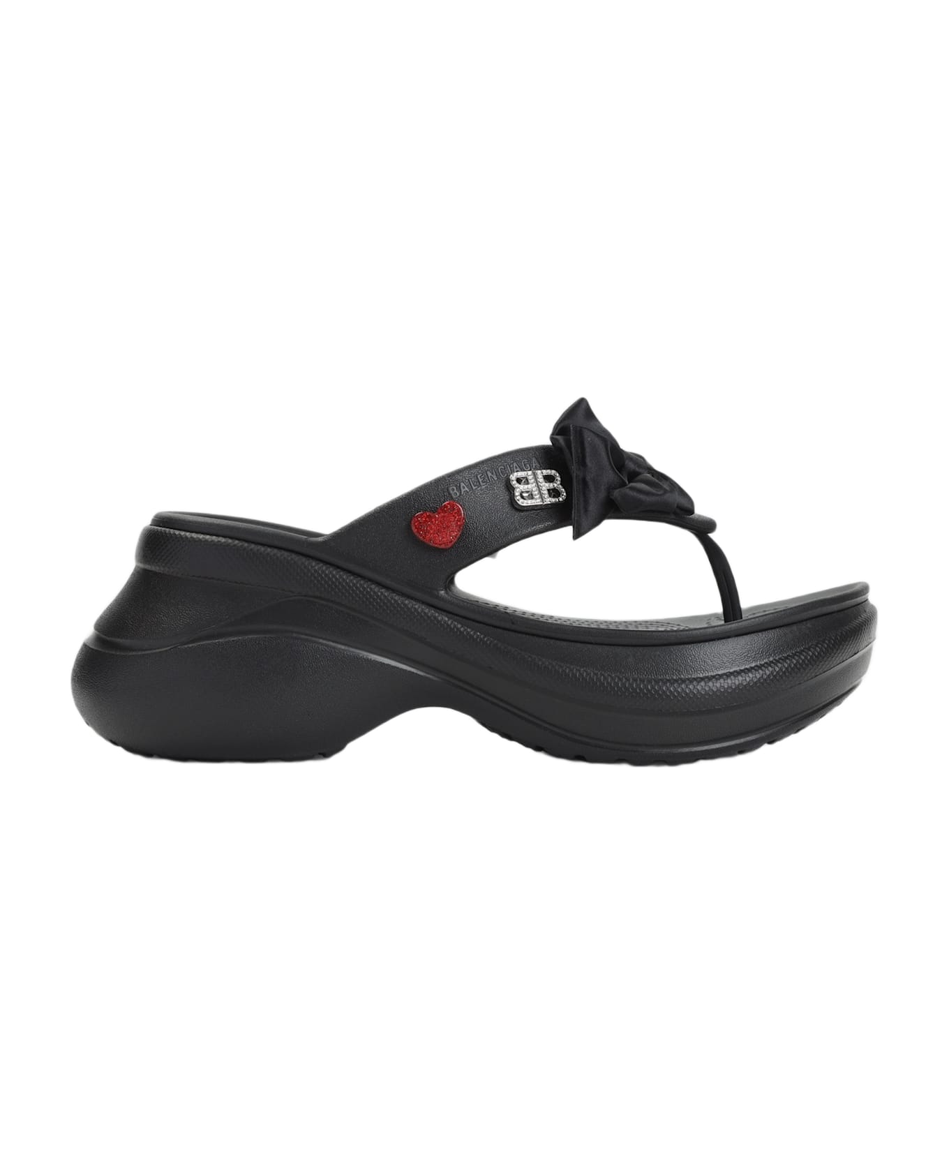 Balenciaga Tong Crocs Sandals - Black