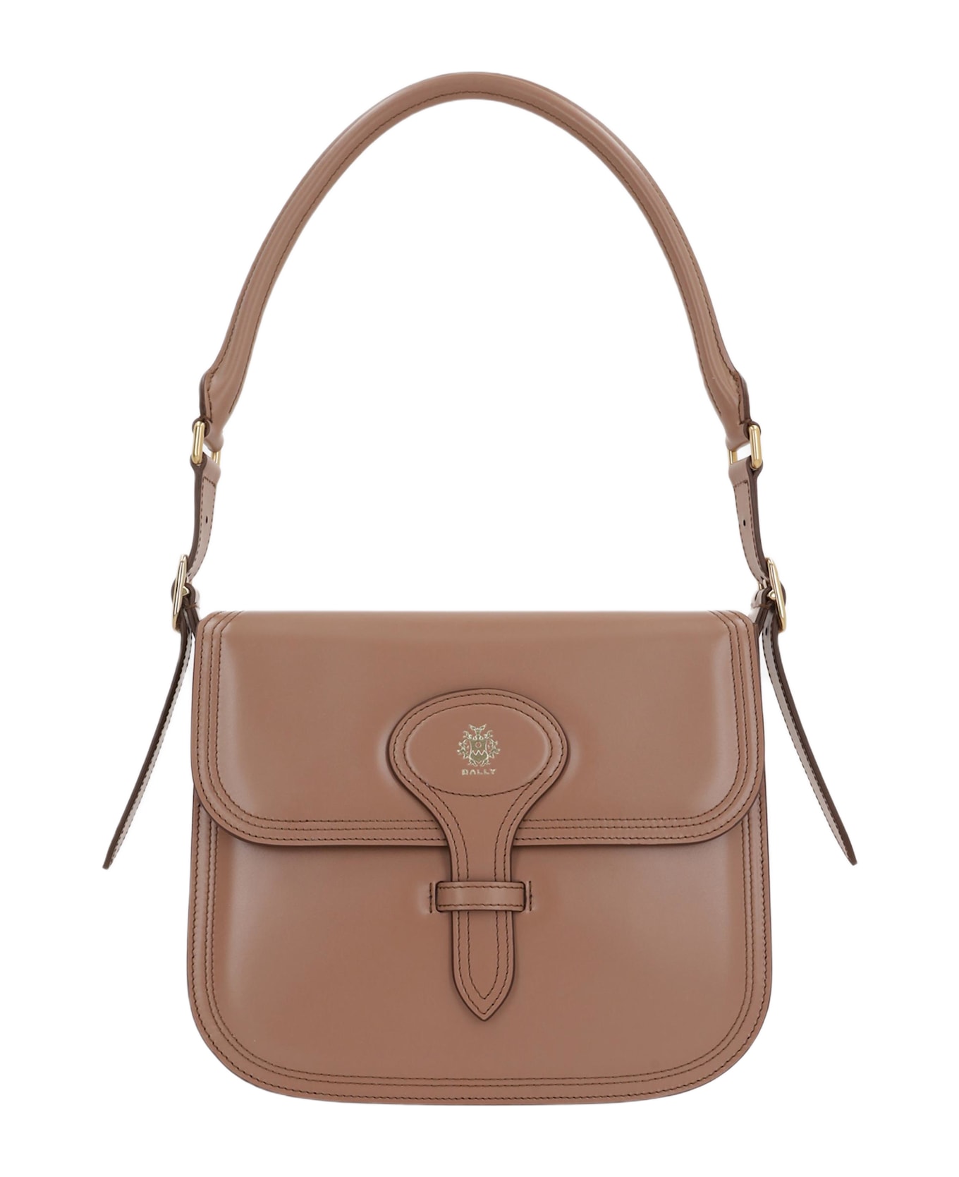 Bally Beckett Shoulder Bag In Smooth Leather - Beige