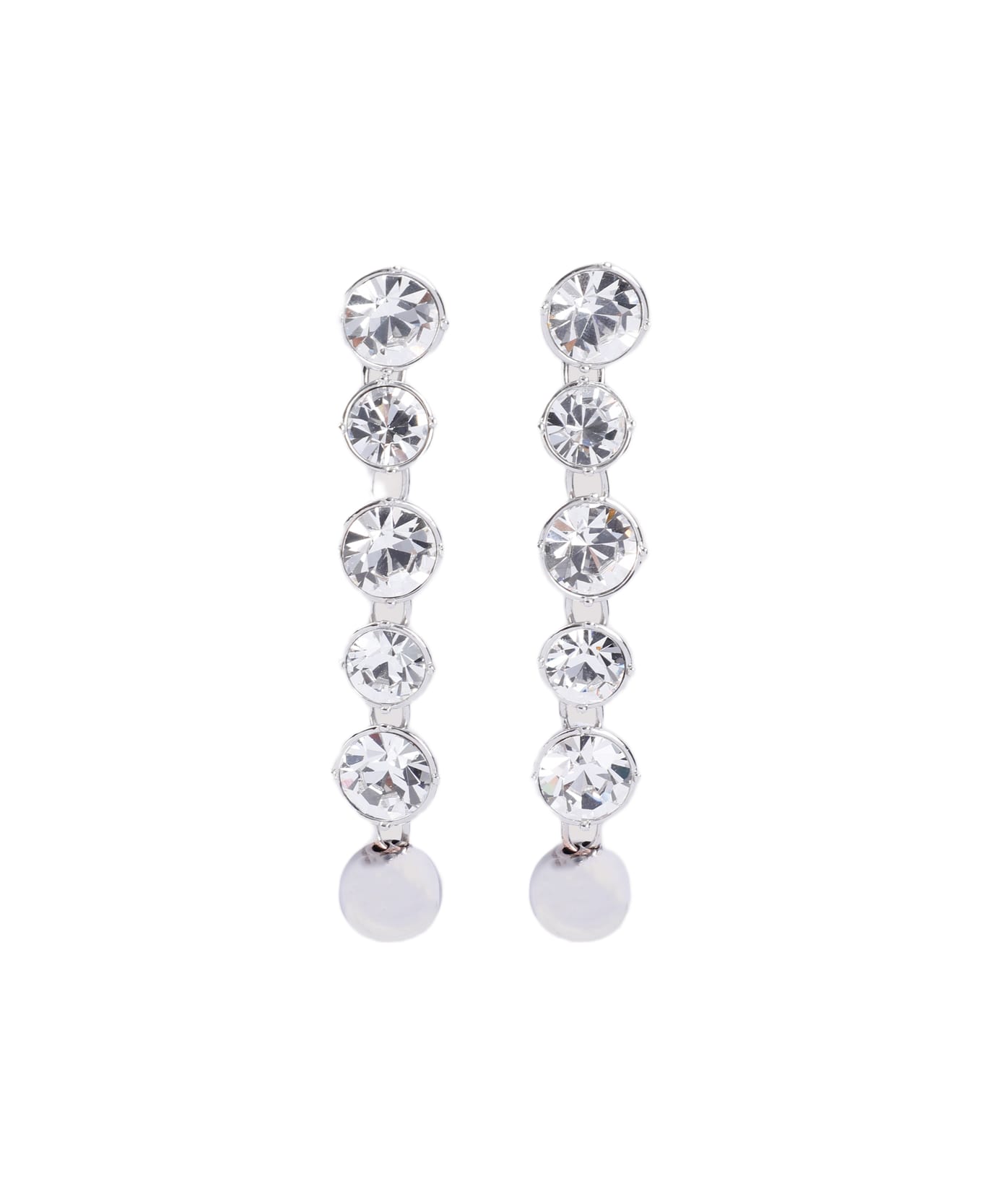 Jean Paul Gaultier Long Diamond Earrings - Silver