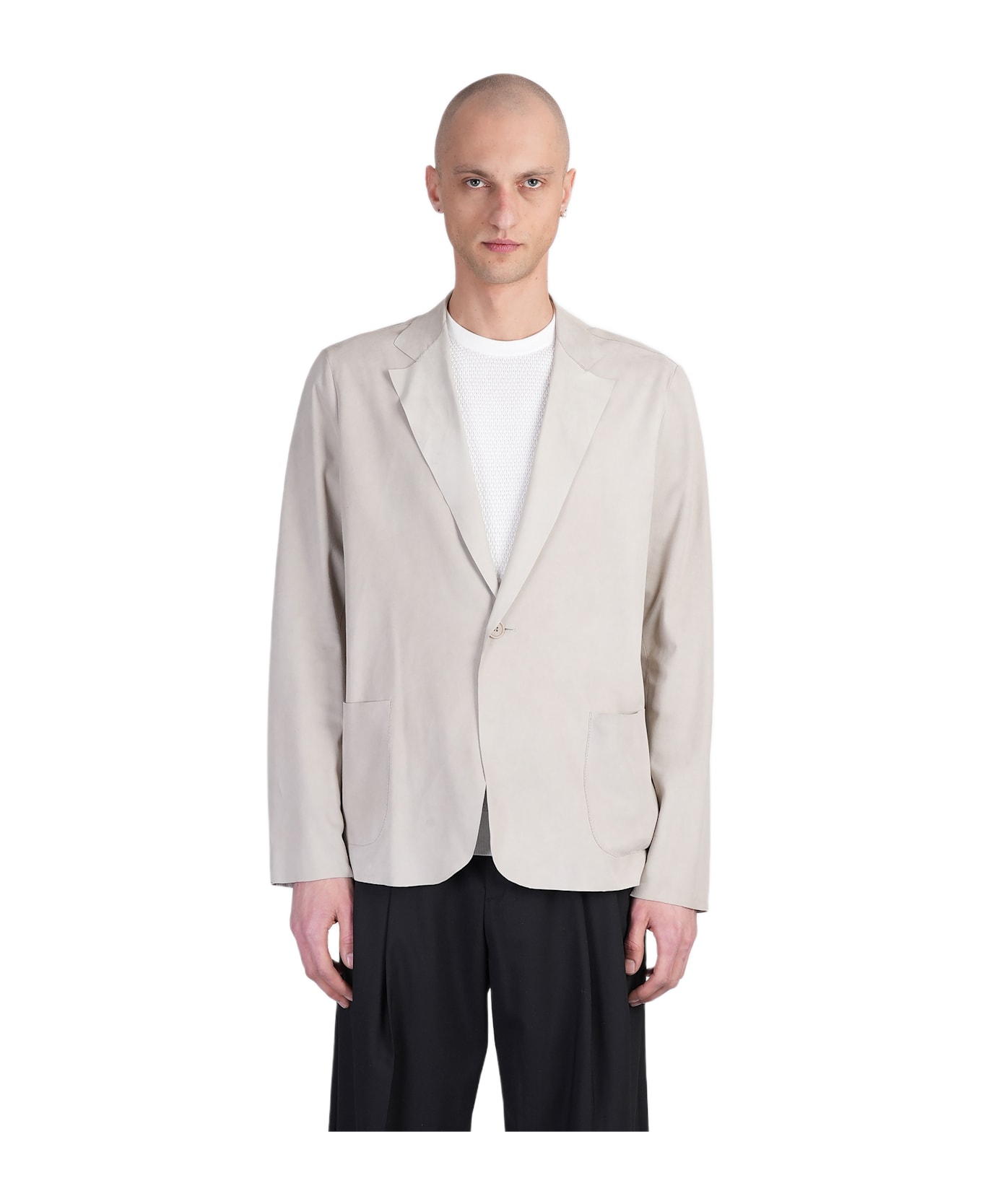 Salvatore Santoro Leather Jacket In Grey Leather - grey