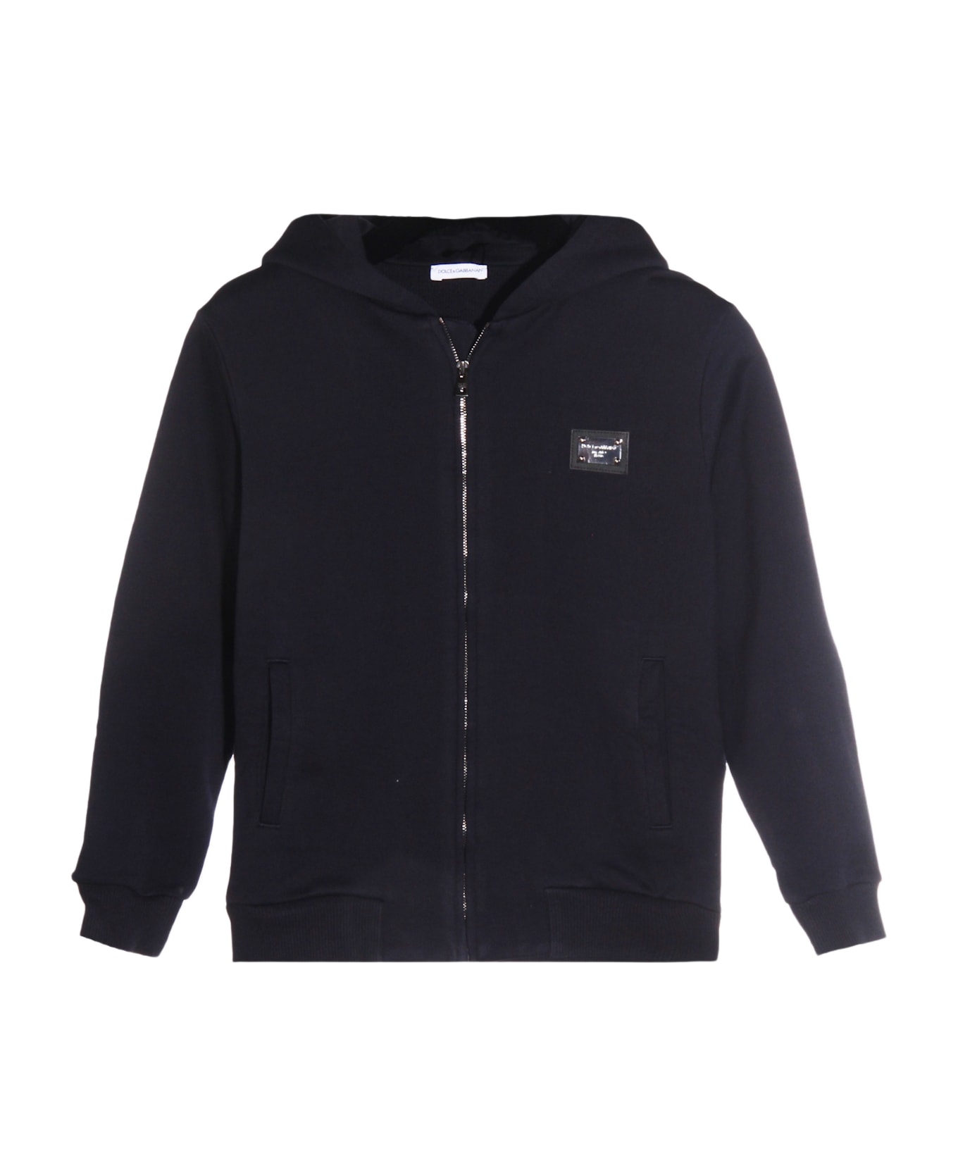 Dolce 
Gabbana Dark Blue Cotton Sweatshirt - Blue
