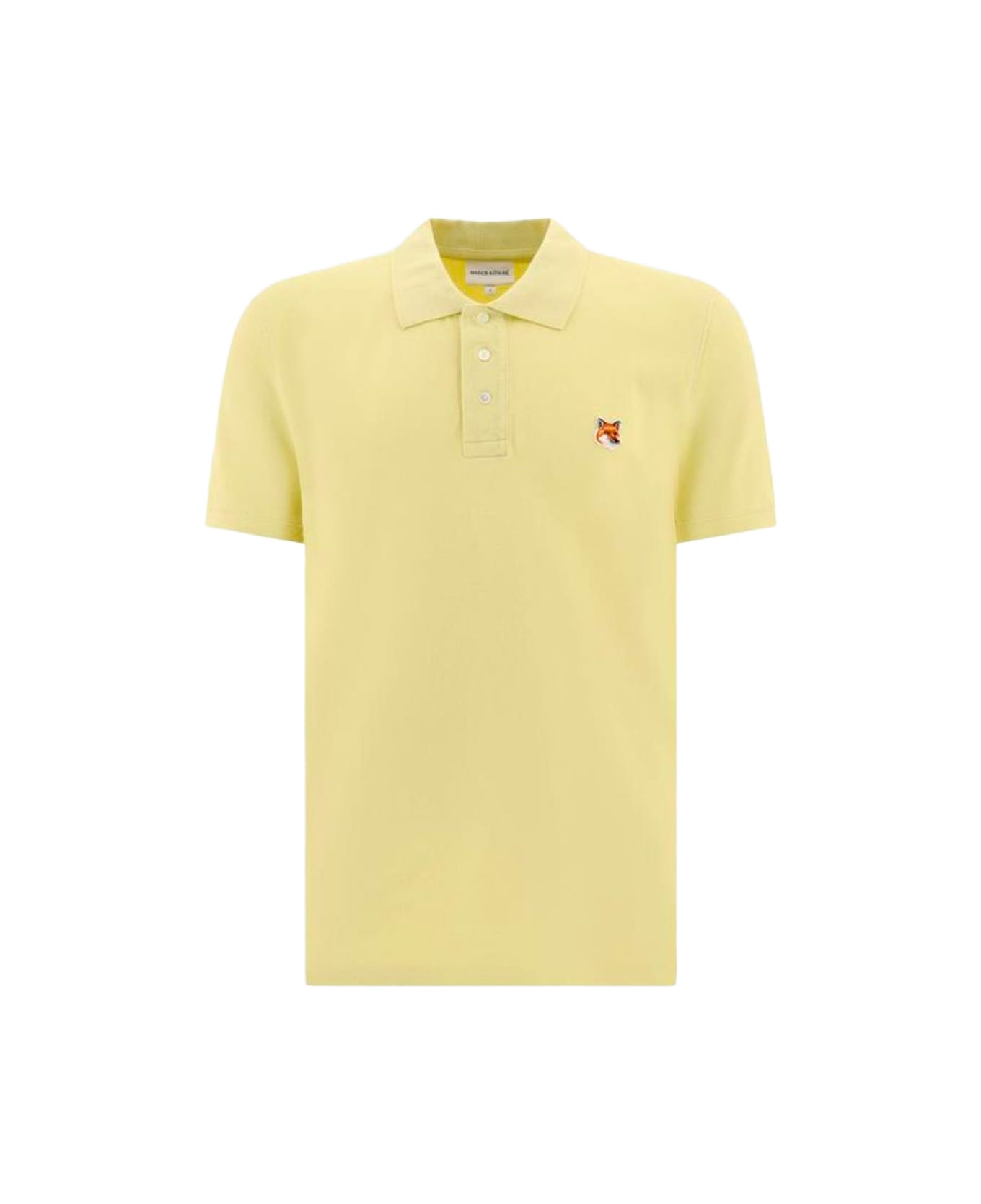 Maison Kitsuné Yellow Cotton Polo Shirt - Nero