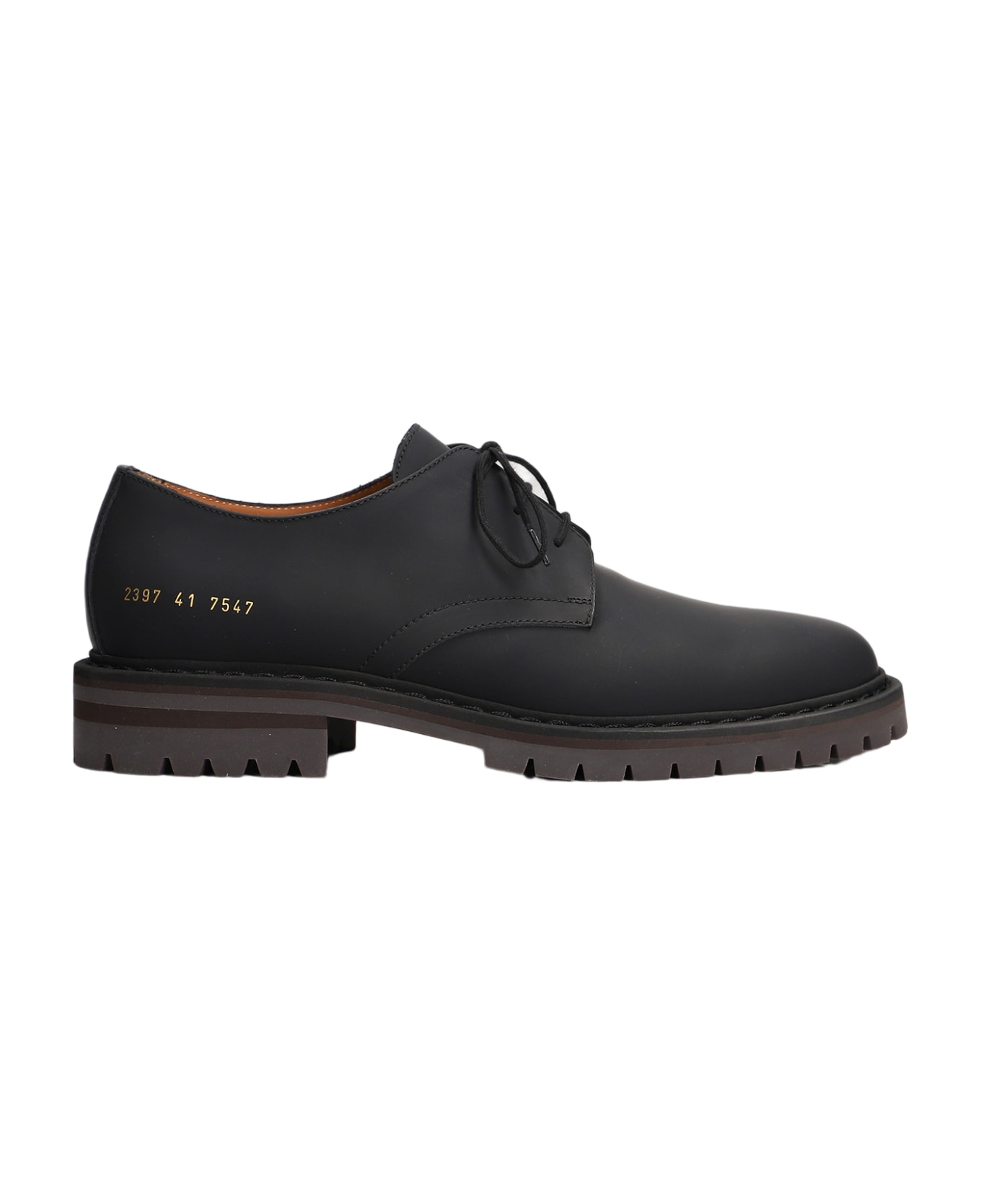 Common Projects Lace Up Shoes In Black Leather - black