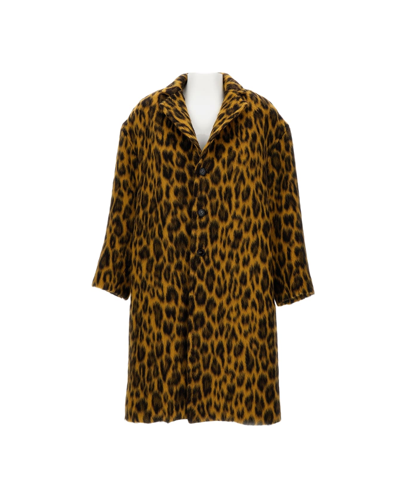 Bottega Veneta Leopard-print Alpaca Coat - Beige