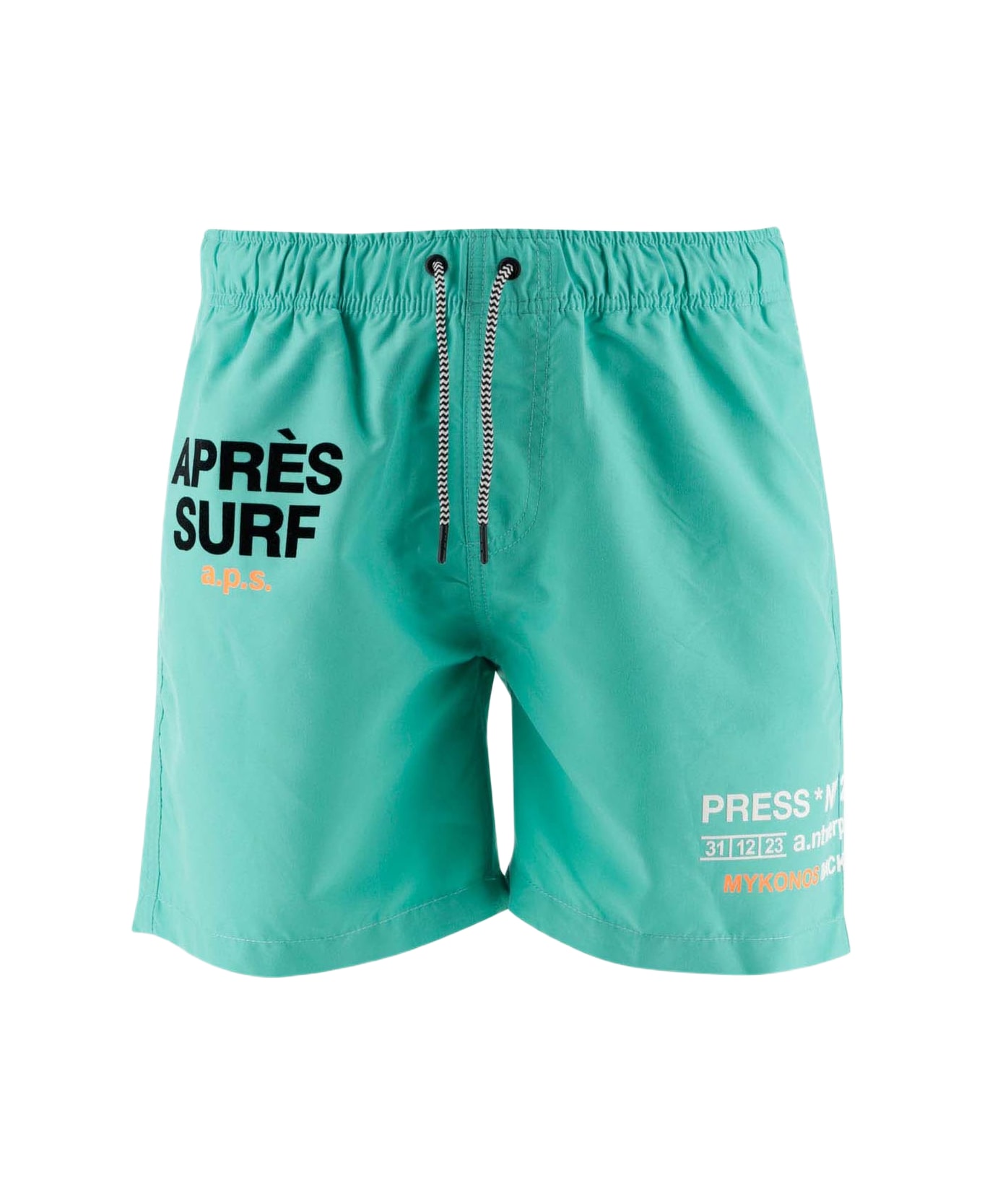 Apres Surf Nylon Swimsuit With Logo - Turquoise