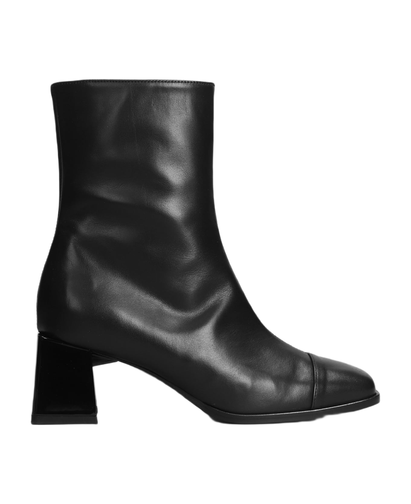 Carel Odeon High Heels Ankle Boots In Black Leather - black