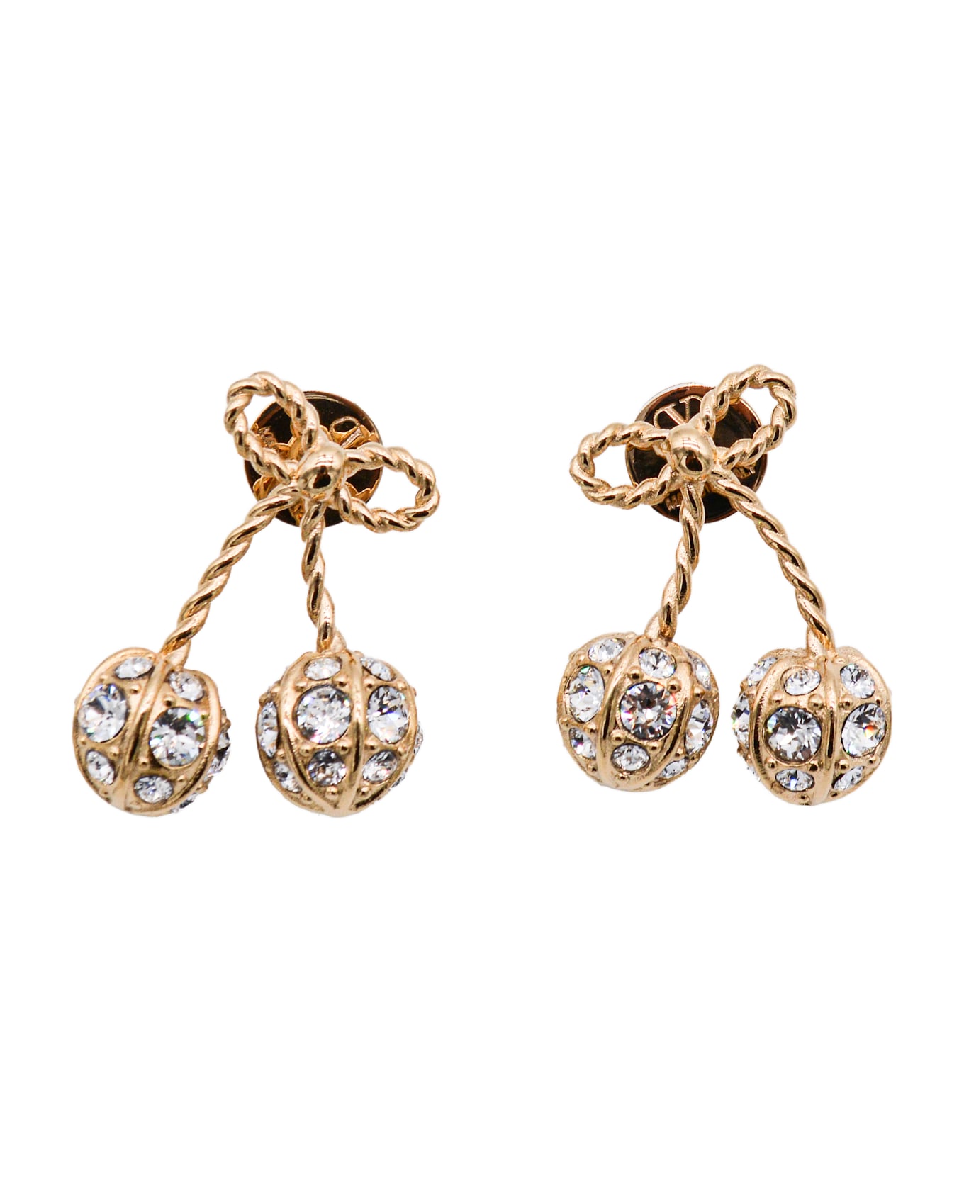 Valentino Garavani Gold Tone Metal Earrings - ORO/CRYSTAL