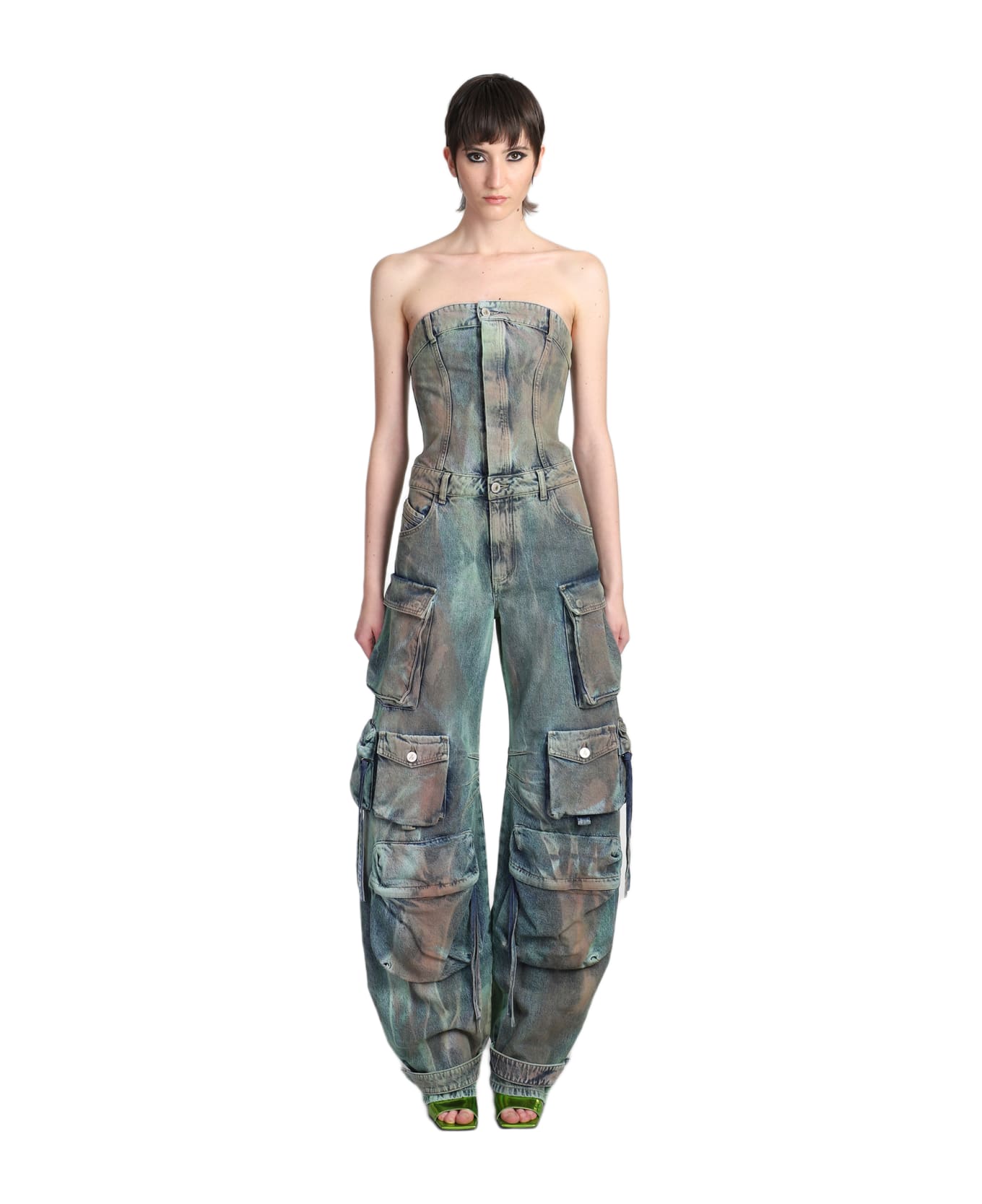 The Attico Suit In Camouflage Denim - camouflage