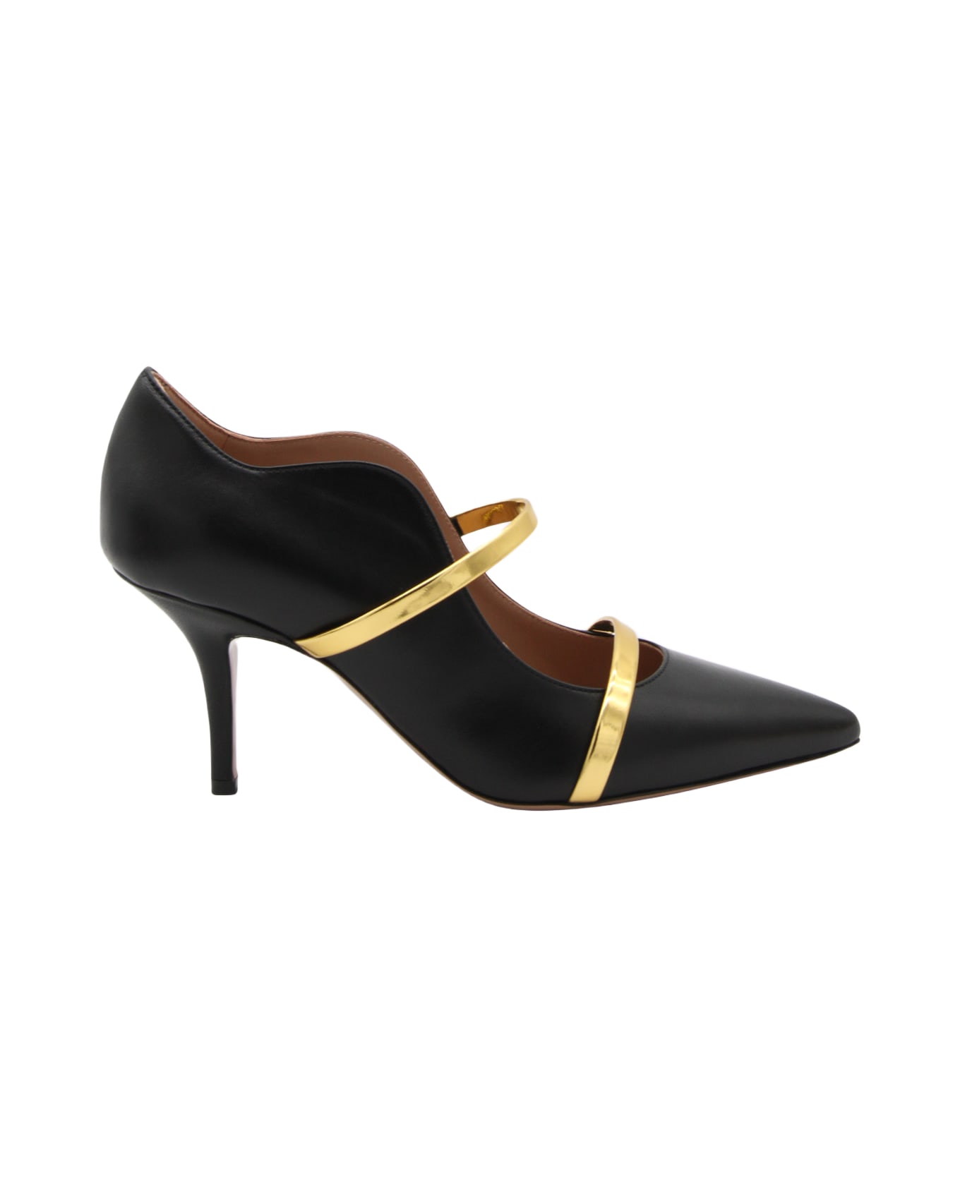 Malone Souliers Black And Gold Leather Maureen Pumps - Black ハイヒール