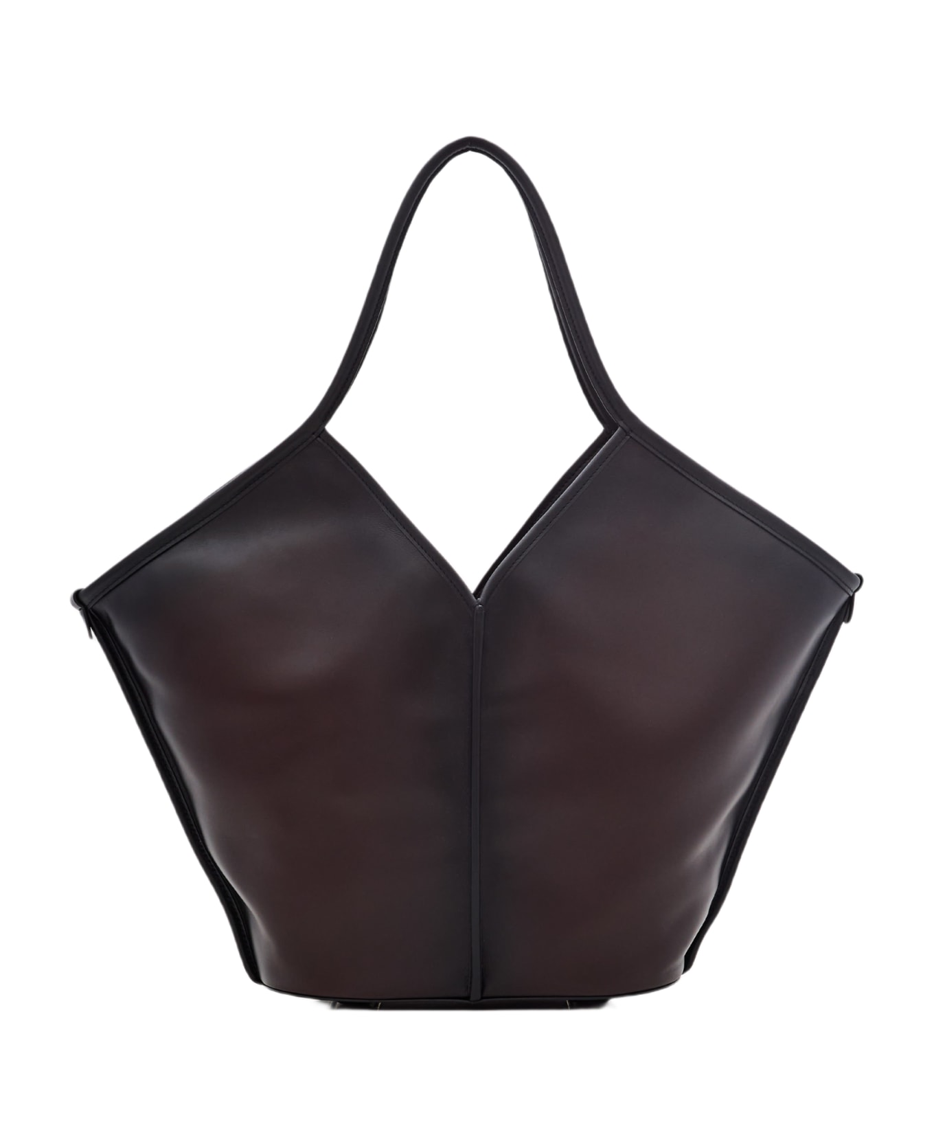 Hereu Calella Airbrushed Leather Tote Bag - Brown