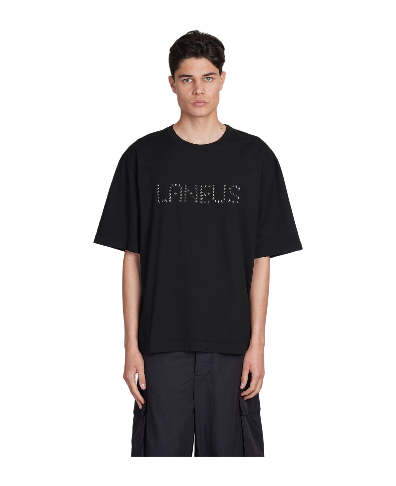 Laneus T-shirt In Black Cotton - black