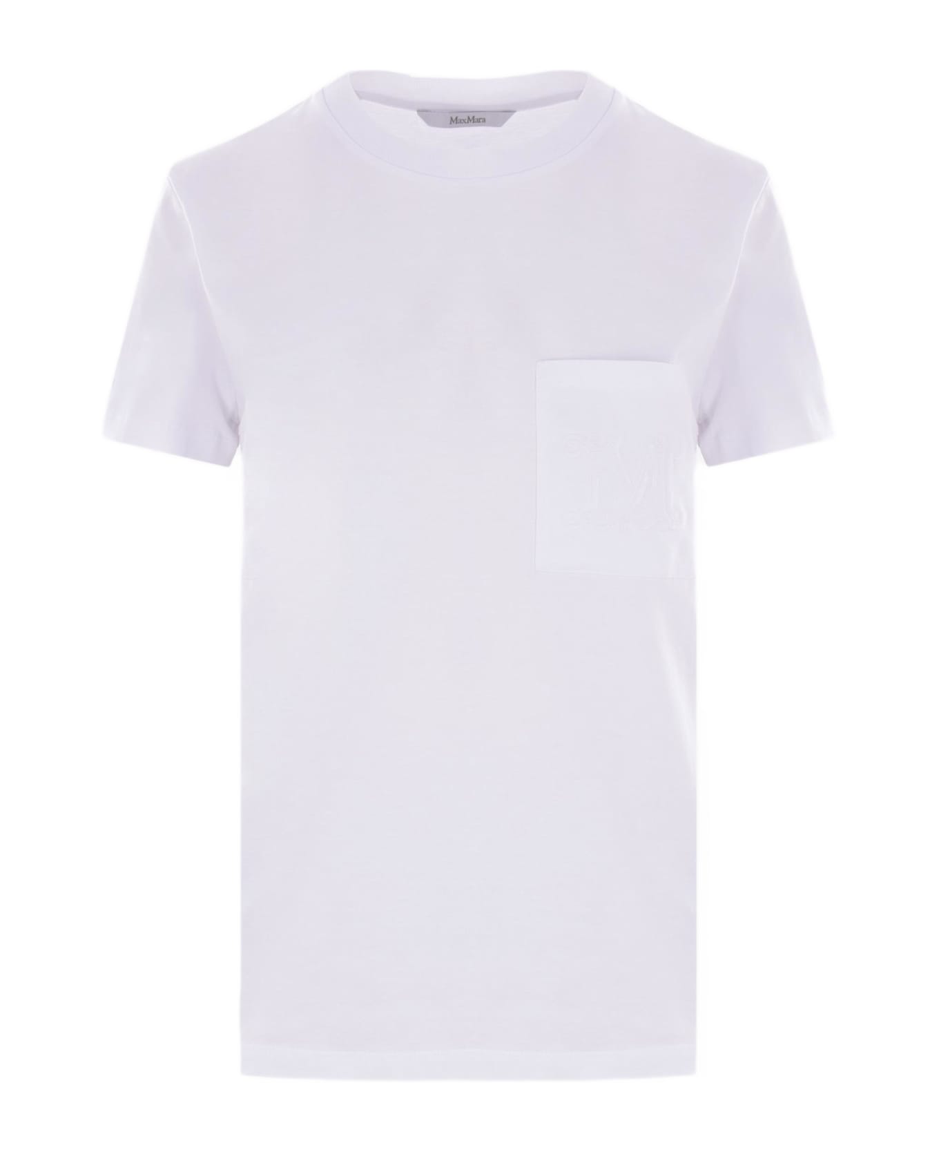 Max Mara Papaia T-shirt In Cotton - WHITE