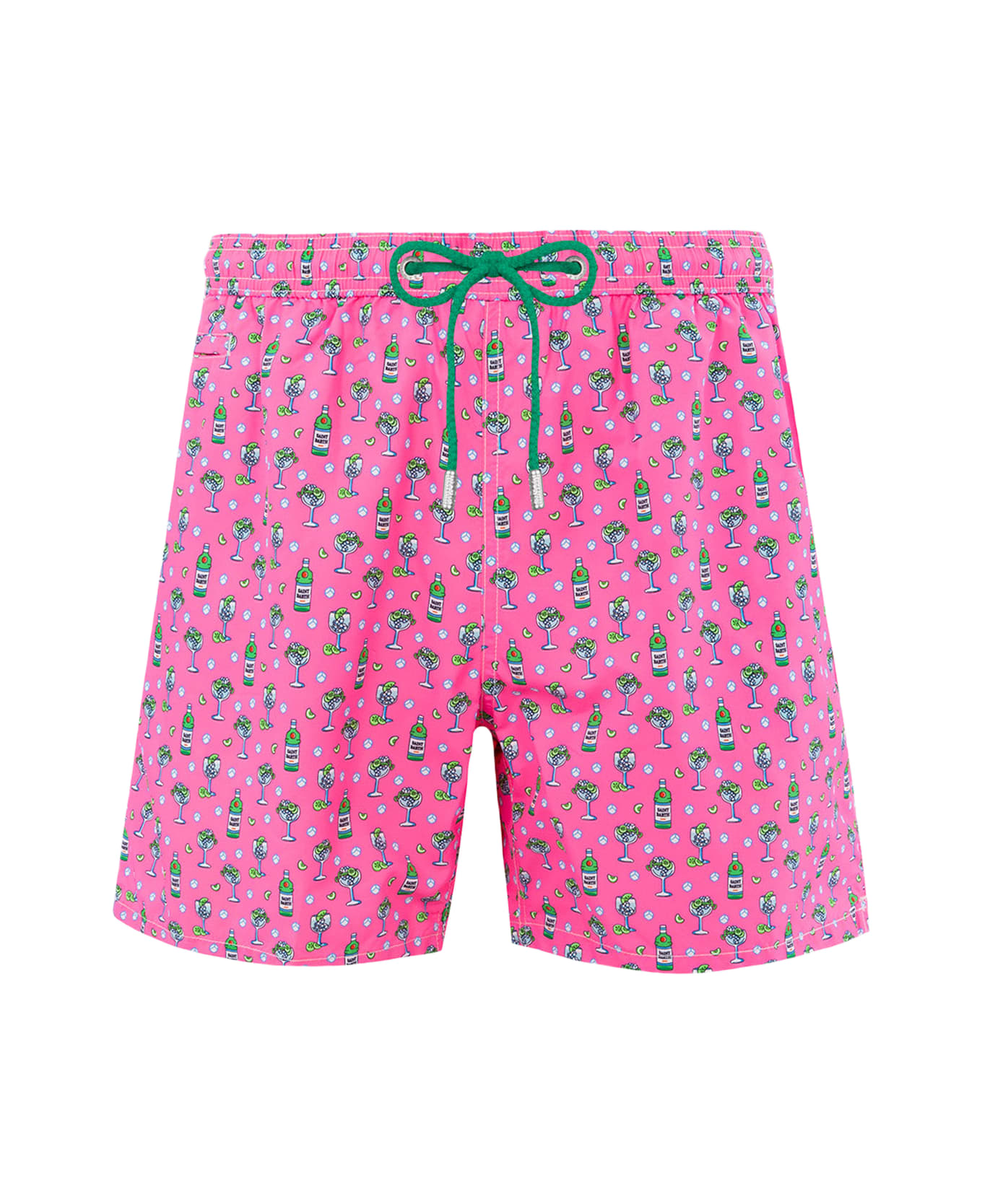 MC2 Saint Barth Man Lightweight Fabric Swim-shorts Lighting Micro Fantasy With Ice And Cocktail Print - PINK