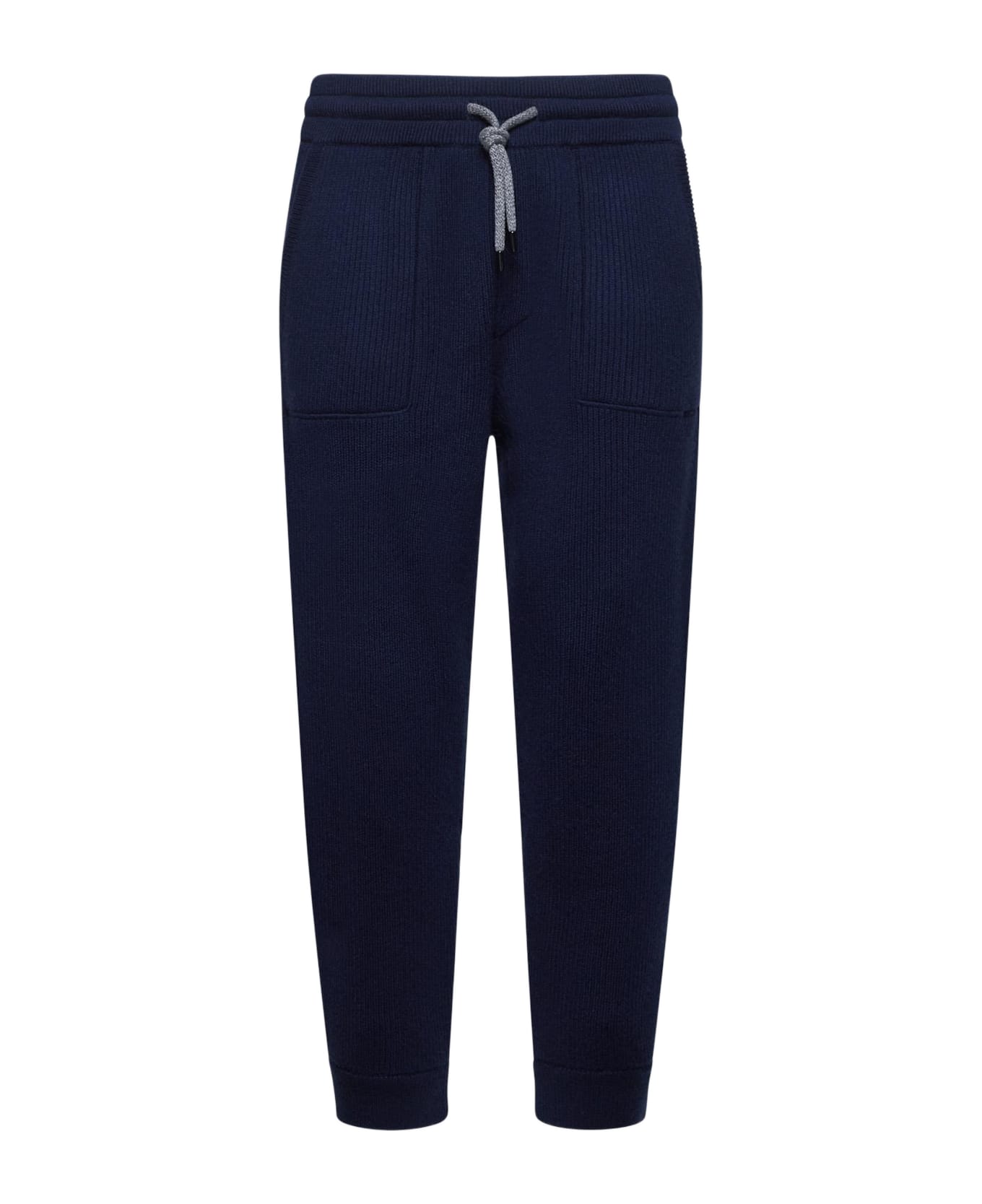 Brunello Cucinelli Blue Cashmere Knit Joggers - Marina