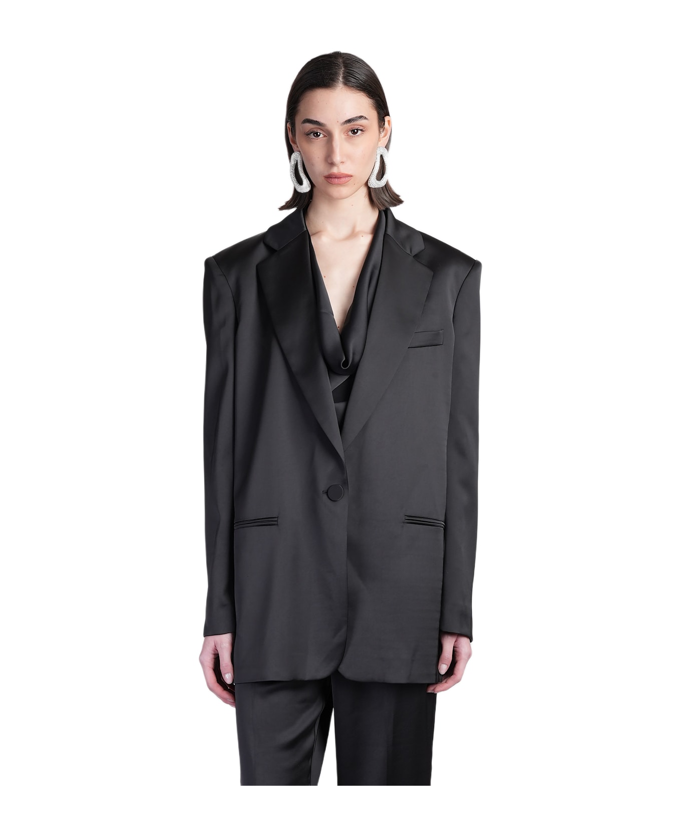 The Andamane Guia Blazer In Black Polyester - Black