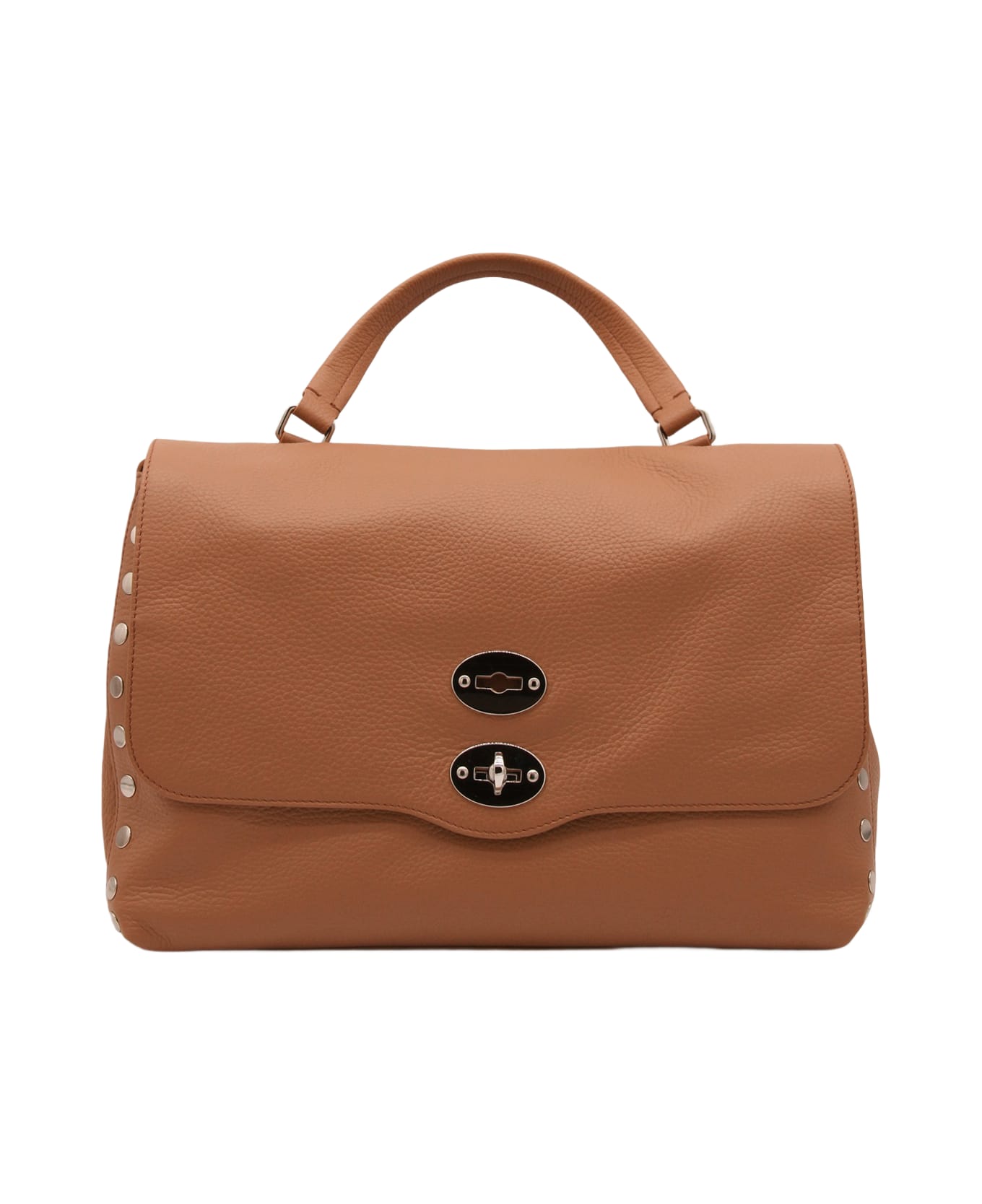 Zanellato Brown Leather Postine Day Top Handle Bag - Brown トートバッグ