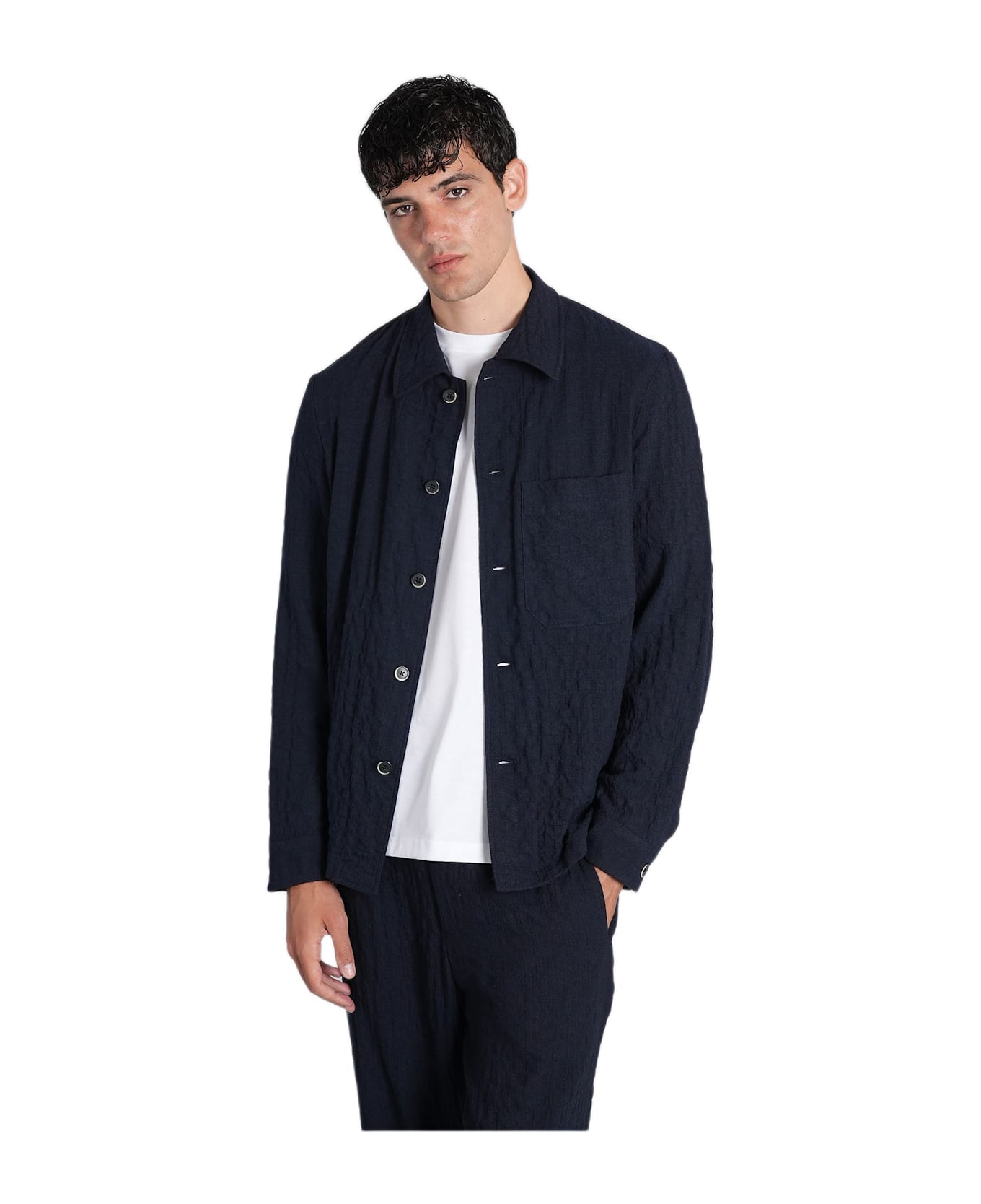 Barena Cedrone Casual Jacket In Blue Viscose - blue